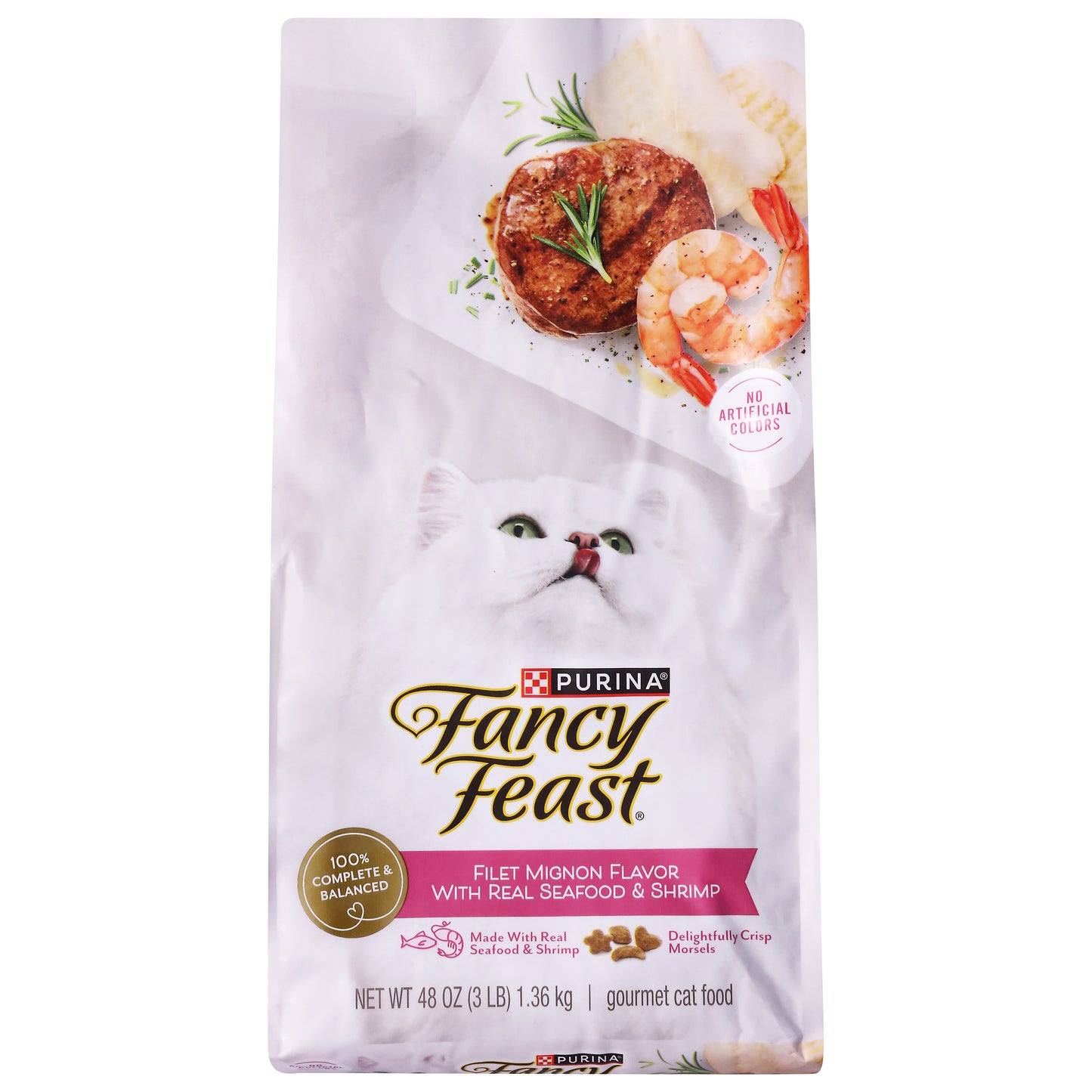 Fancy Feast Gourmet Filet Mignon Flavor with Real Seafood & Shrimp Cat Food 48 oz