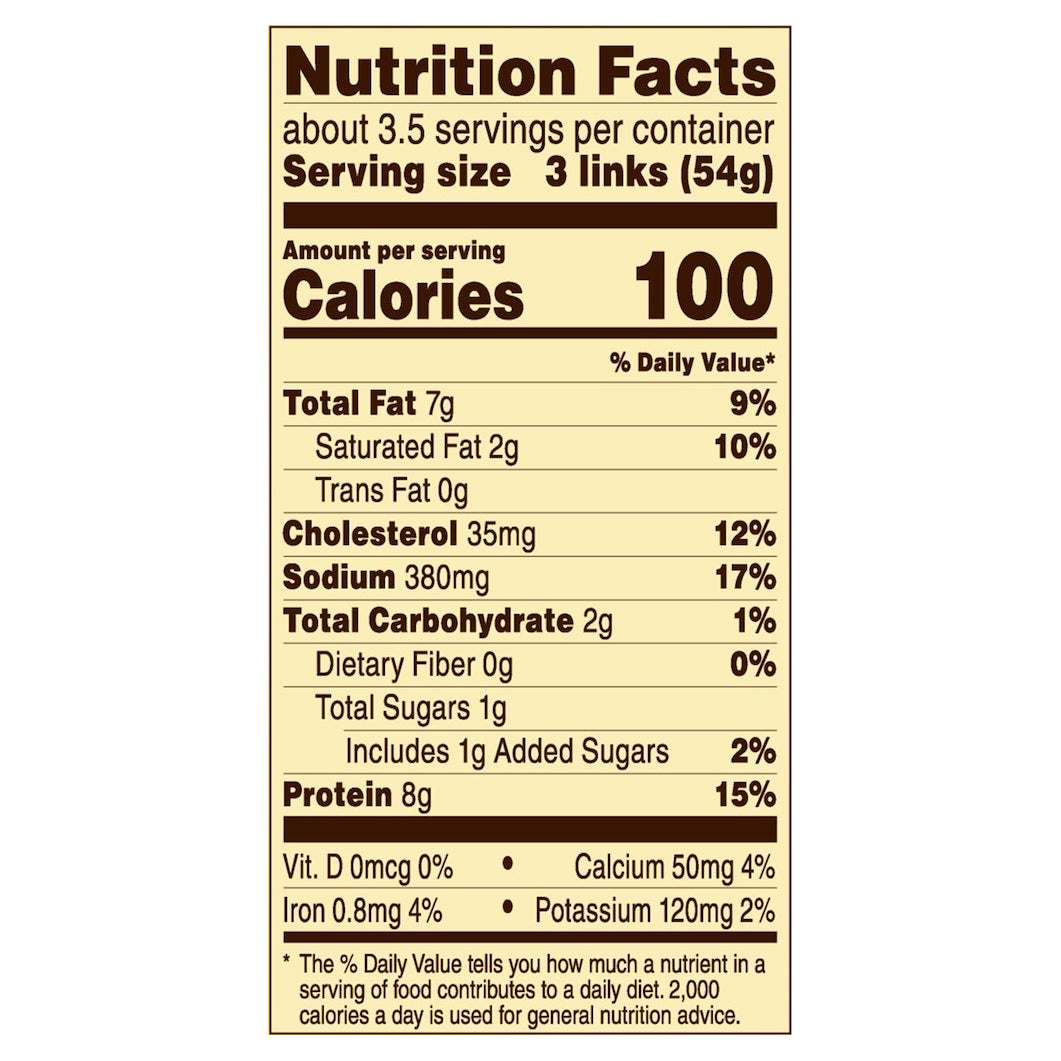 Banquet Brown ‘N Serve Fully Cooked Turkey Sausage Links, Frozen Meat, 10 Count, 6.4 OZ