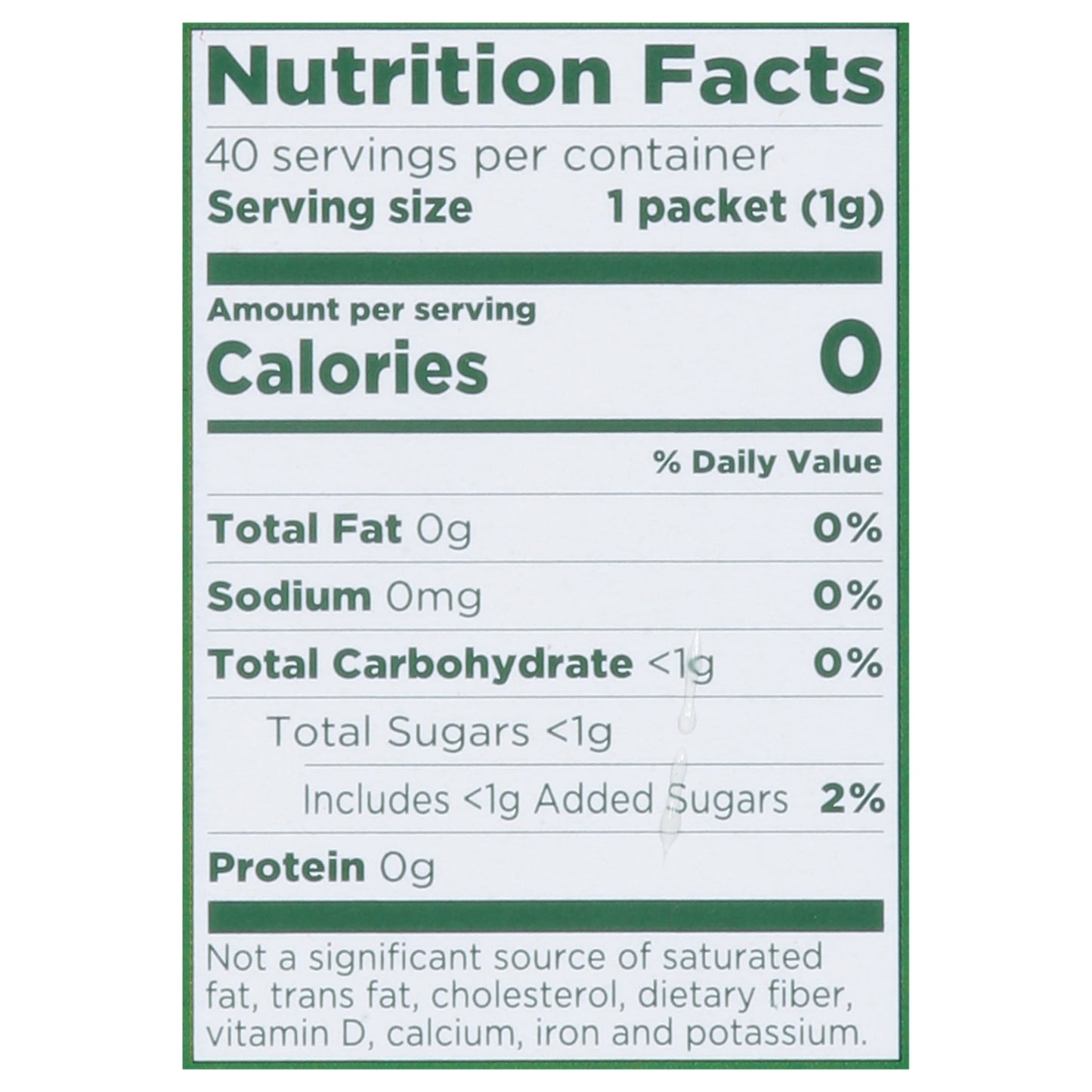 Pure Via Stevia 40 Packets