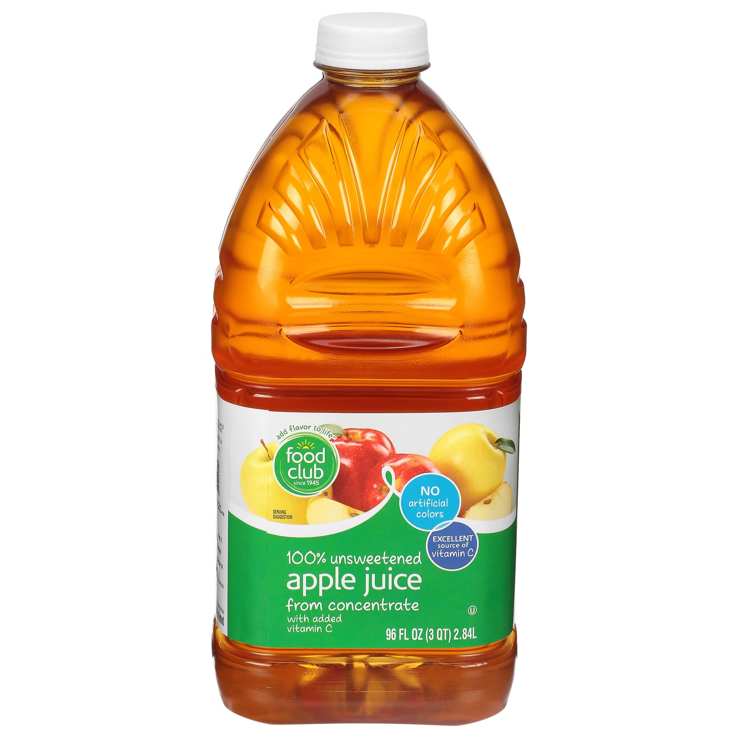 Food Club 100% Unsweetened Apple Juice from Concentrate 96 fl oz