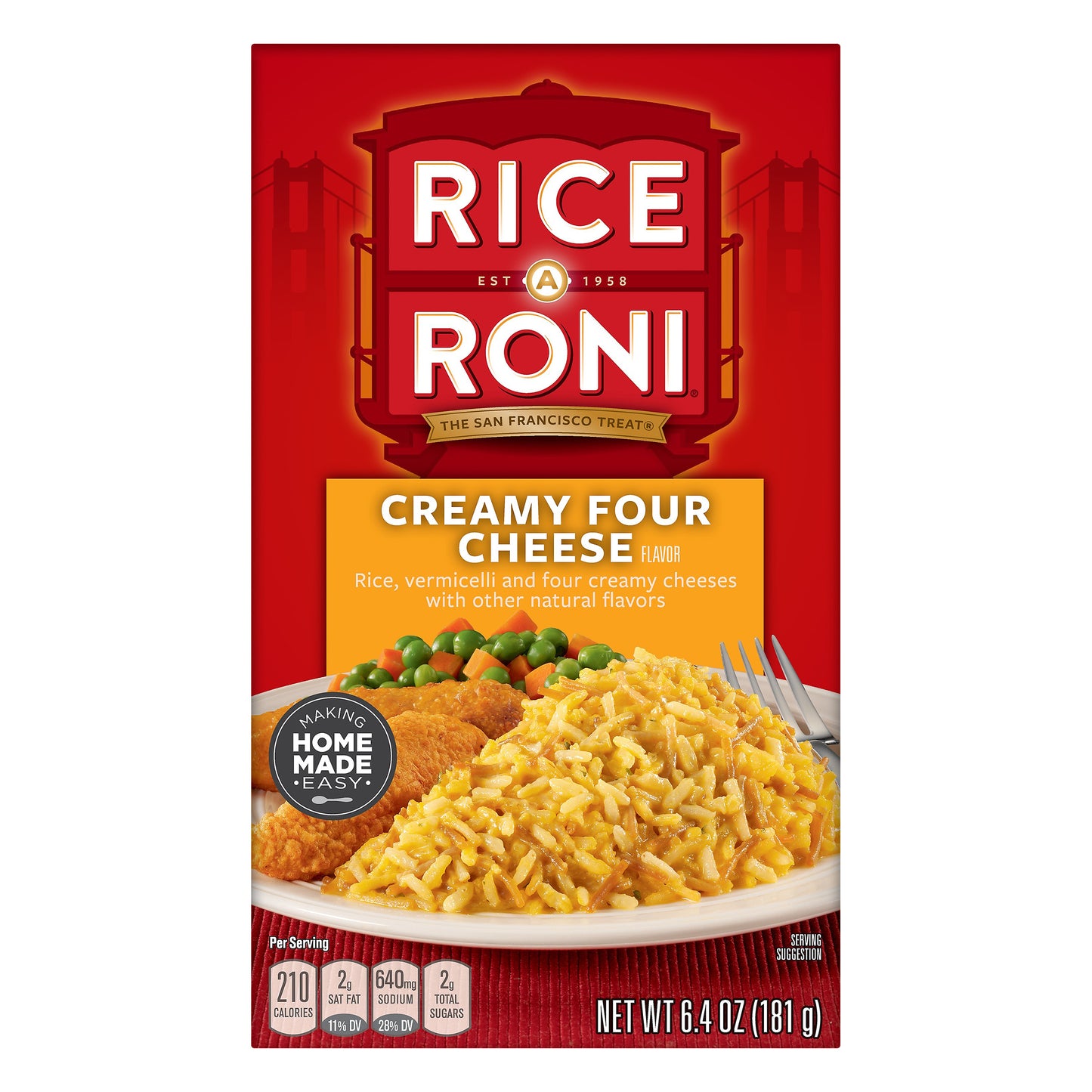Rice A Roni Creamy Four Cheese Flavor Food Mix 6.4 oz