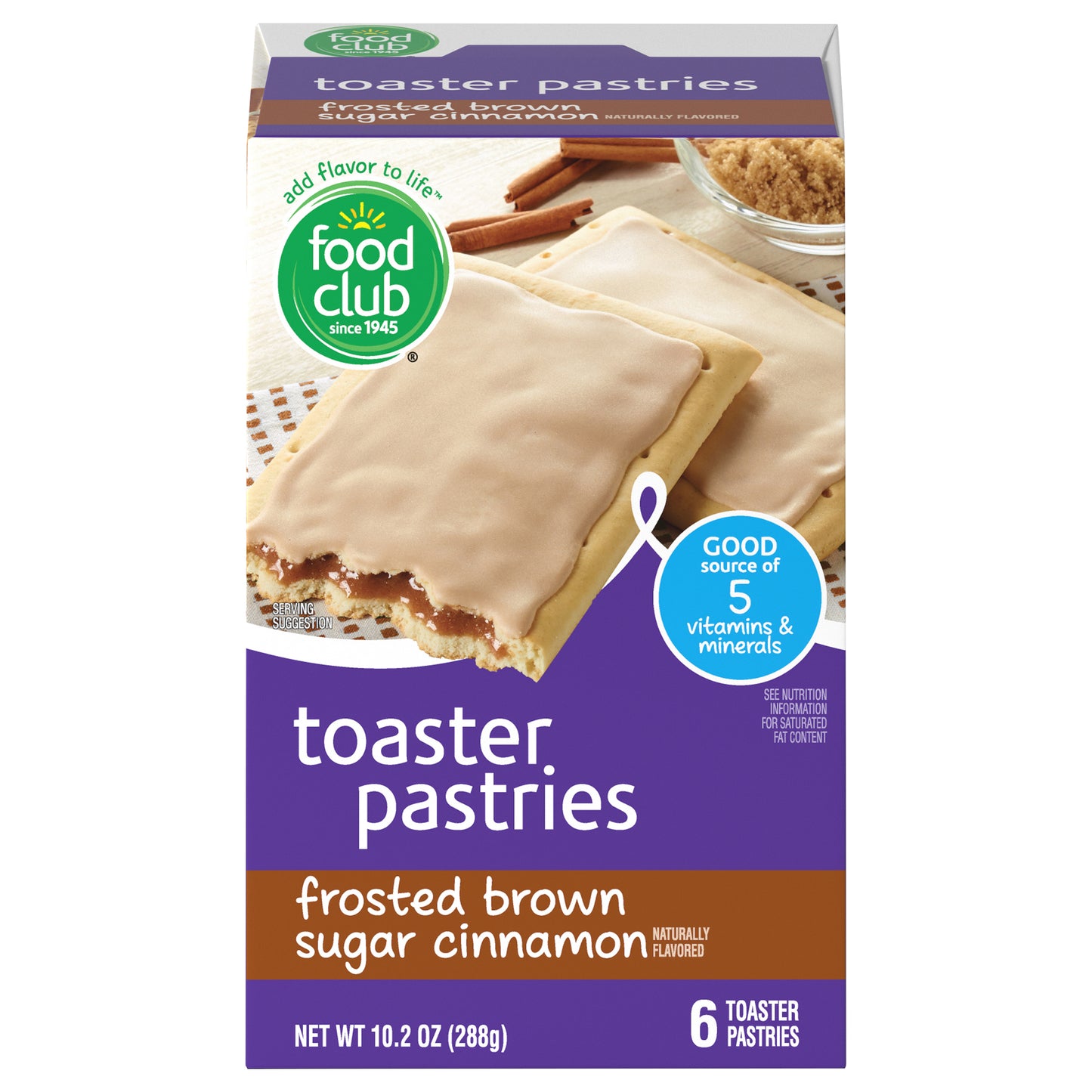 Food Club Frosted Brown Sugar Cinnamon Toaster Pastries 6 ea
