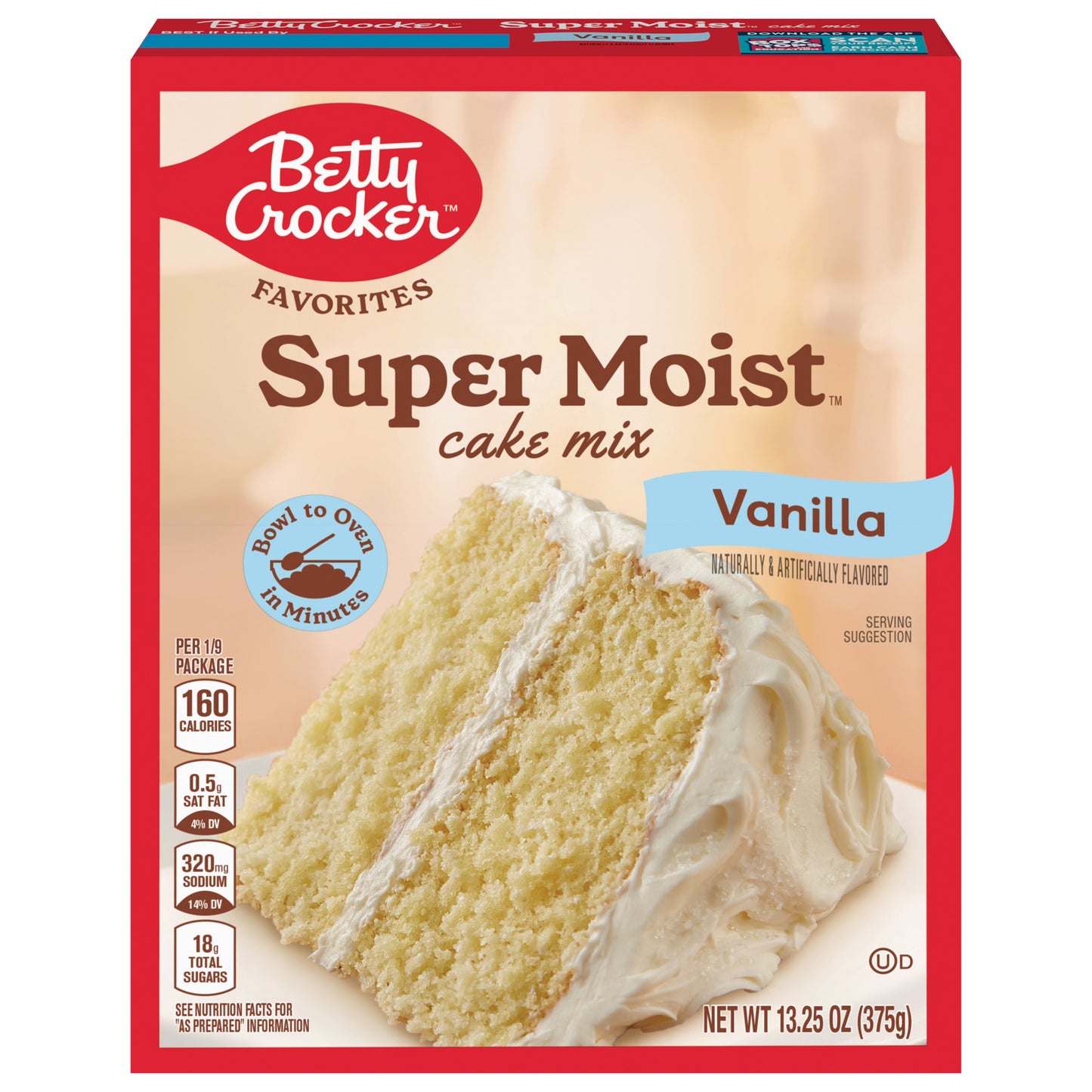 Betty Crocker Favorites Super Moist Vanilla Flavored Cake Mix, 13.25 oz
