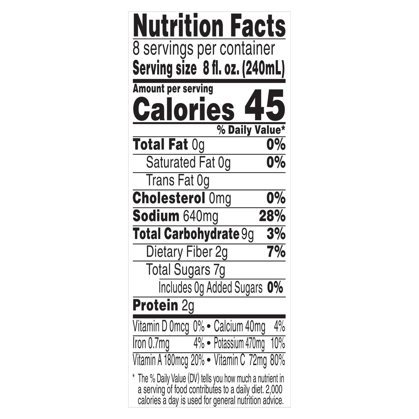 V8 Original 100% Vegetable Juice 64 fl oz