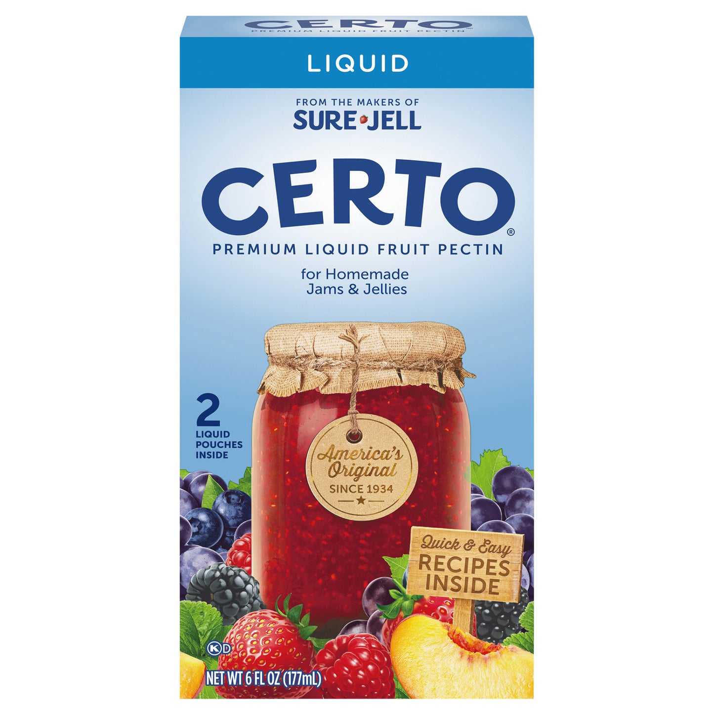 Certo Premium Liquid Fruit Pectin, 2 ct Packs