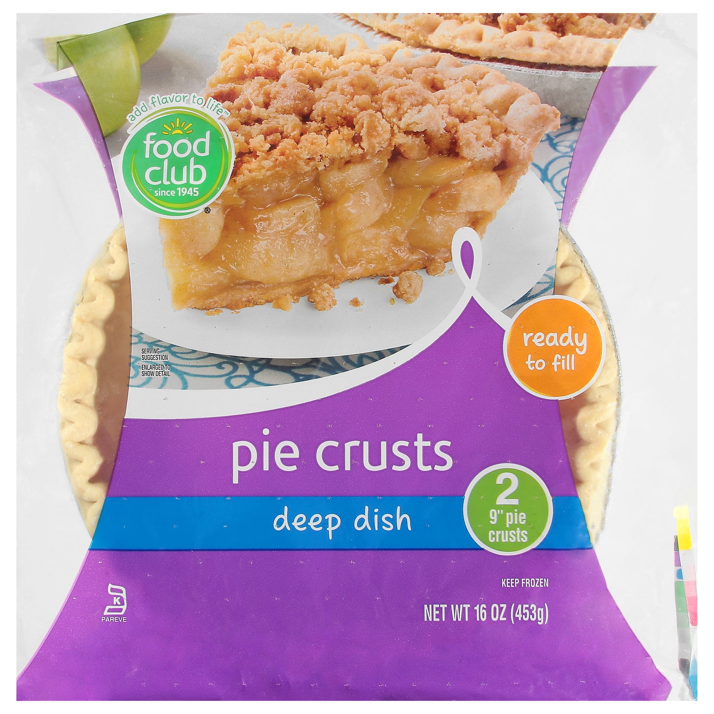 Food Club 9 Inch Deep Dish Pie Crusts 2 ea