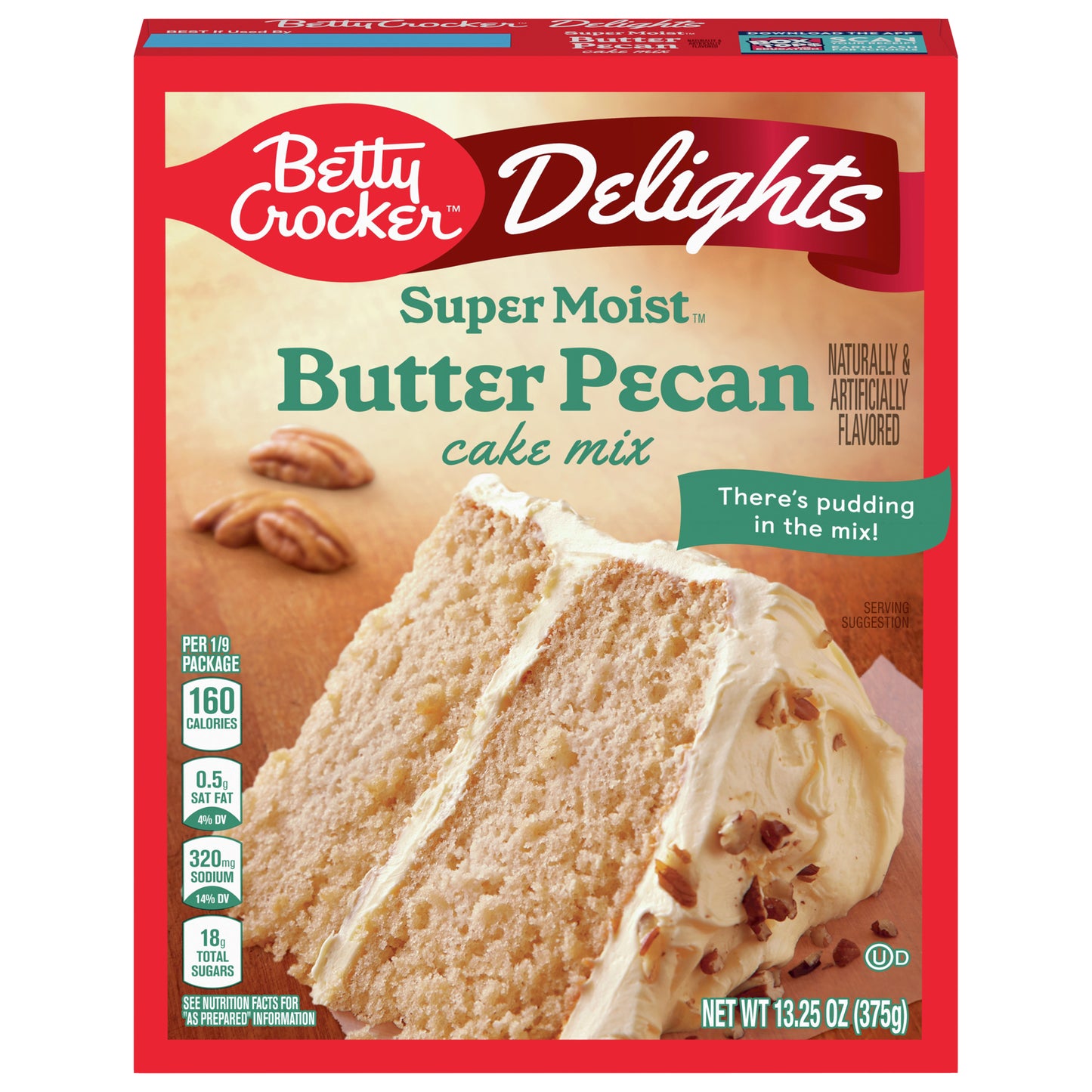 Betty Crocker Delights Super Moist Butter Pecan Cake Mix, 13.25 oz.
