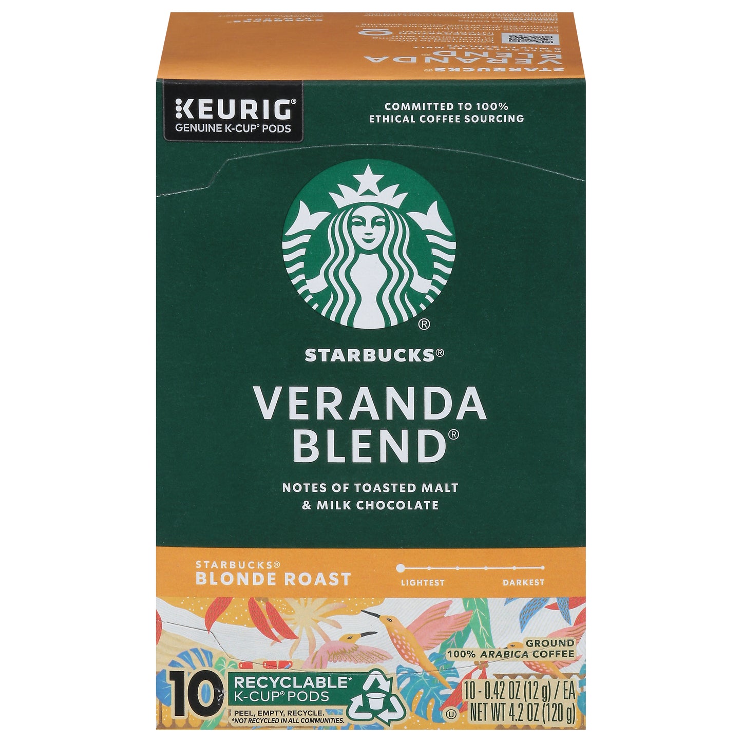 Starbucks K-Cup Pods Blonde Roast Ground Coffee 10 - 0.42 oz Pods
