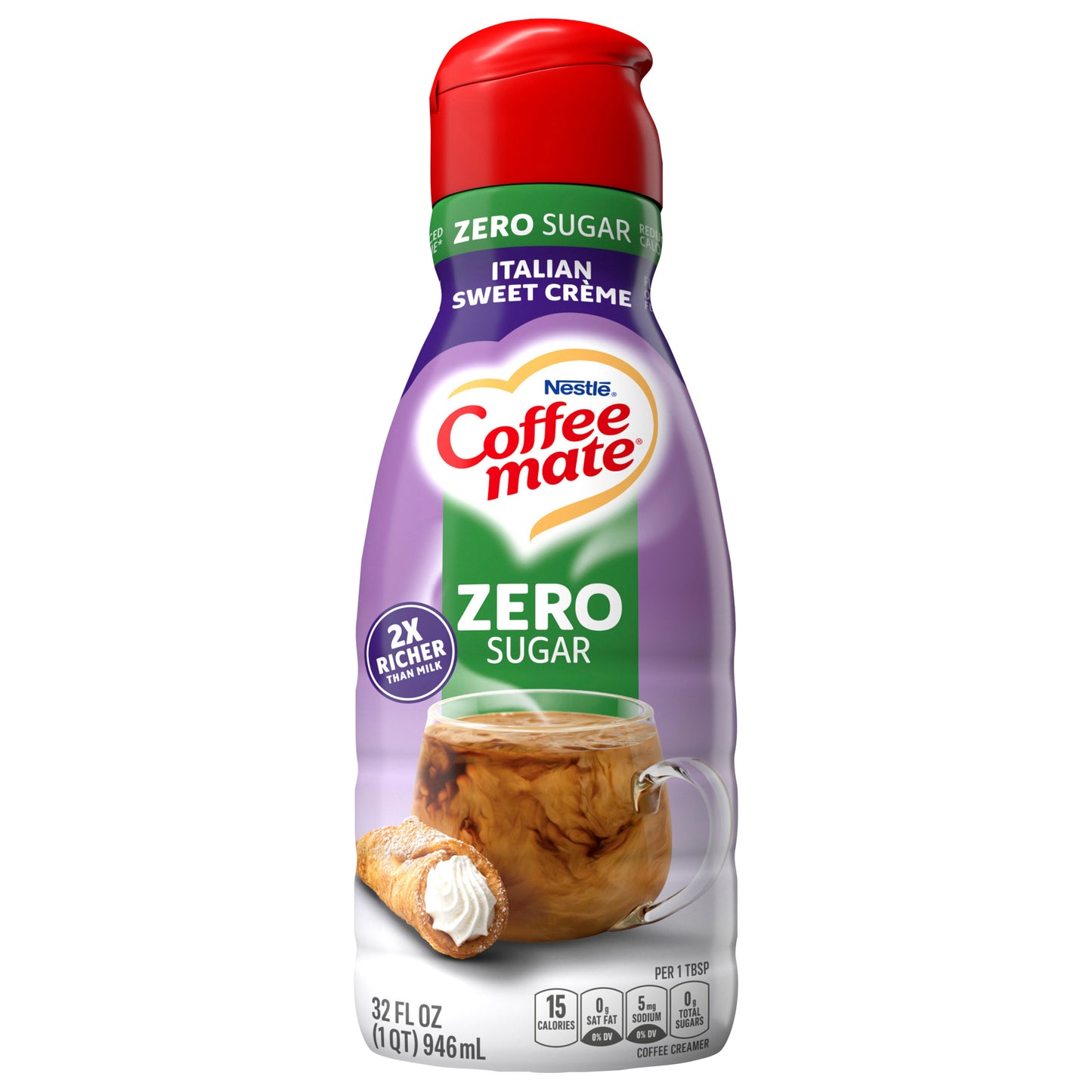 COFFEE-MATE Zero Sugar Italian Sweet Creme Liquid Coffee Creamer 32 fl oz.