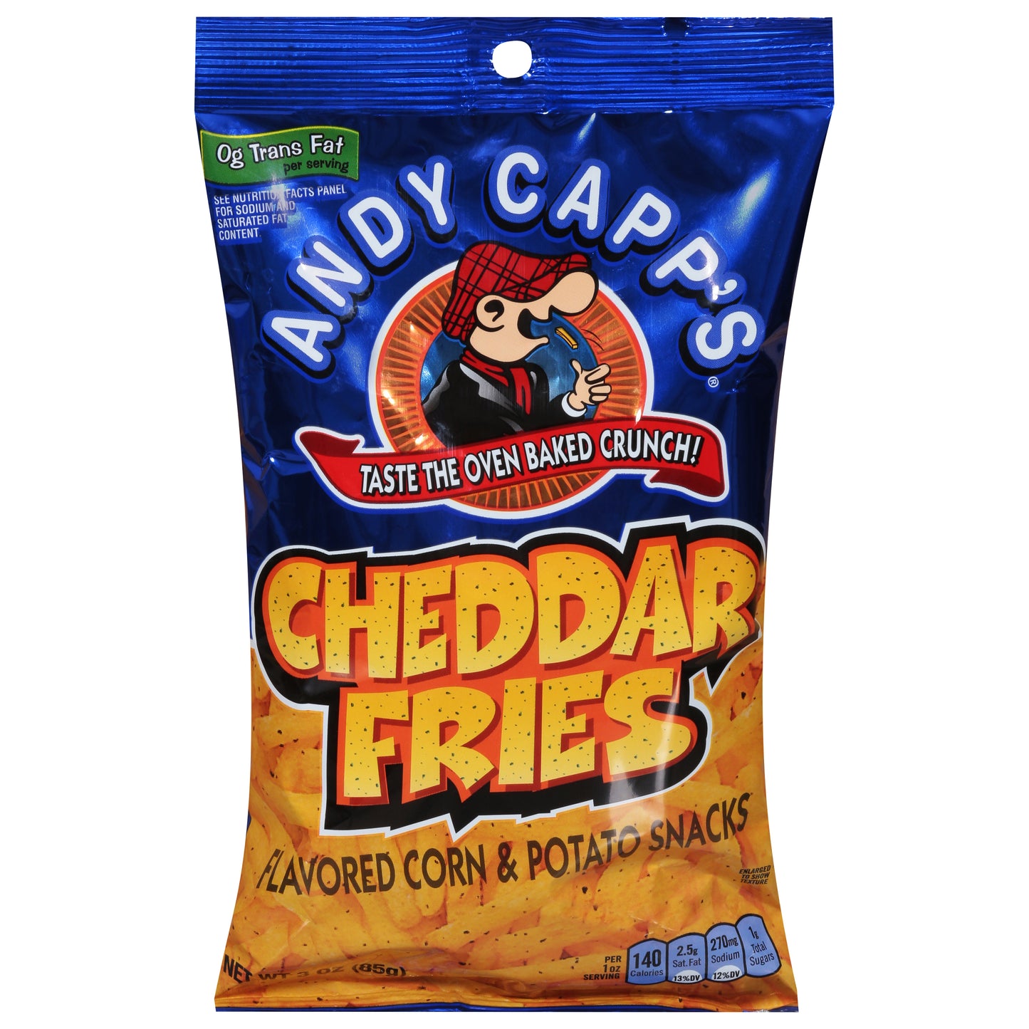Andy Capp's Cheddar Fries Corn & Potato Snacks 3 oz