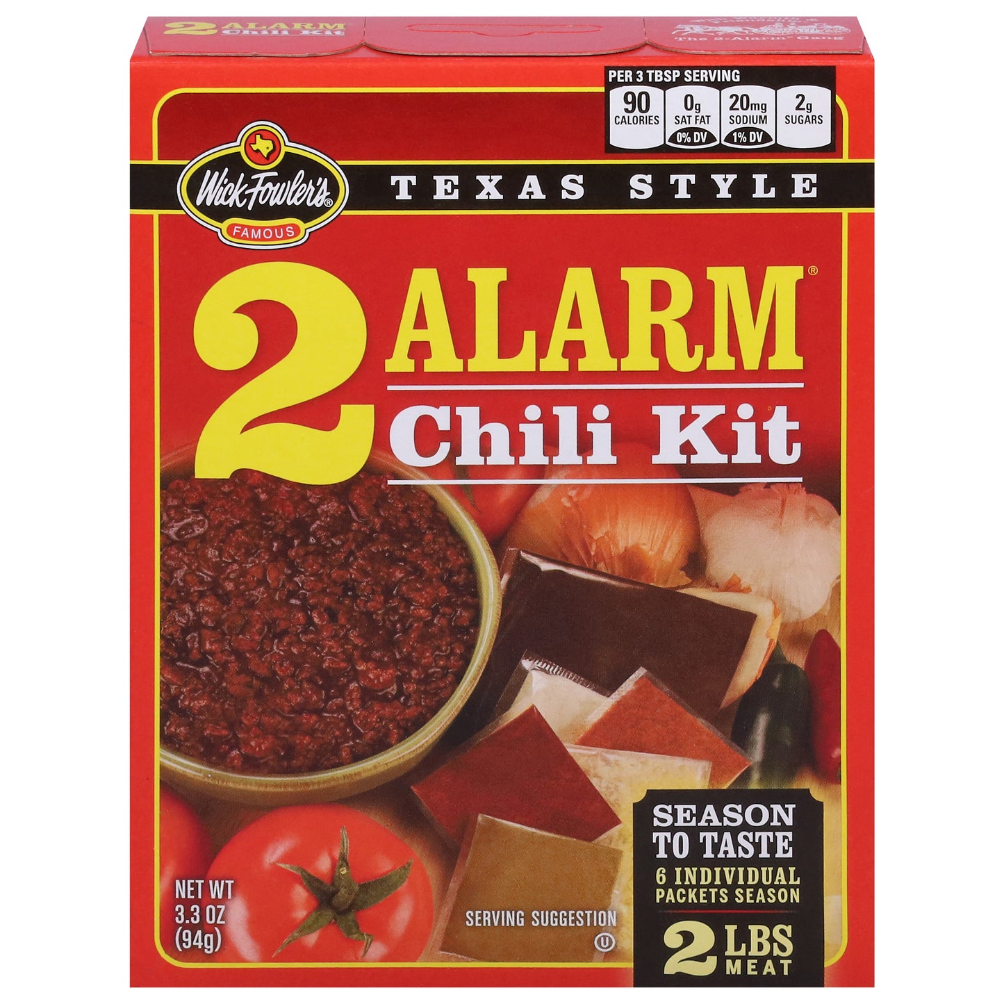 Wick Fowler's 2 Alarm Texas Style Chili Kit 3.3 oz