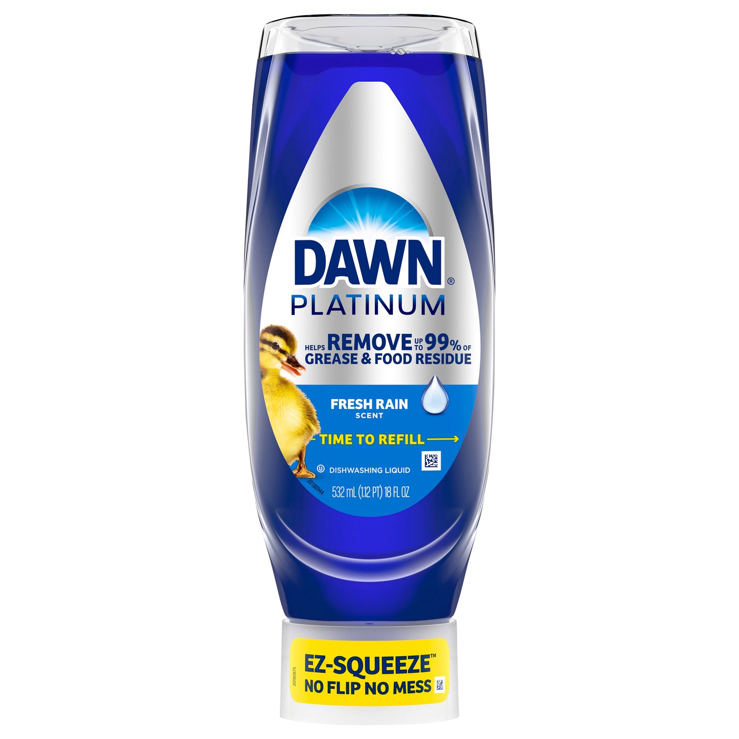 Dawn Platinum EZ-Squeeze Dish Soap, Dishwashing Liquid, Fresh Rain, 18 Fl Oz