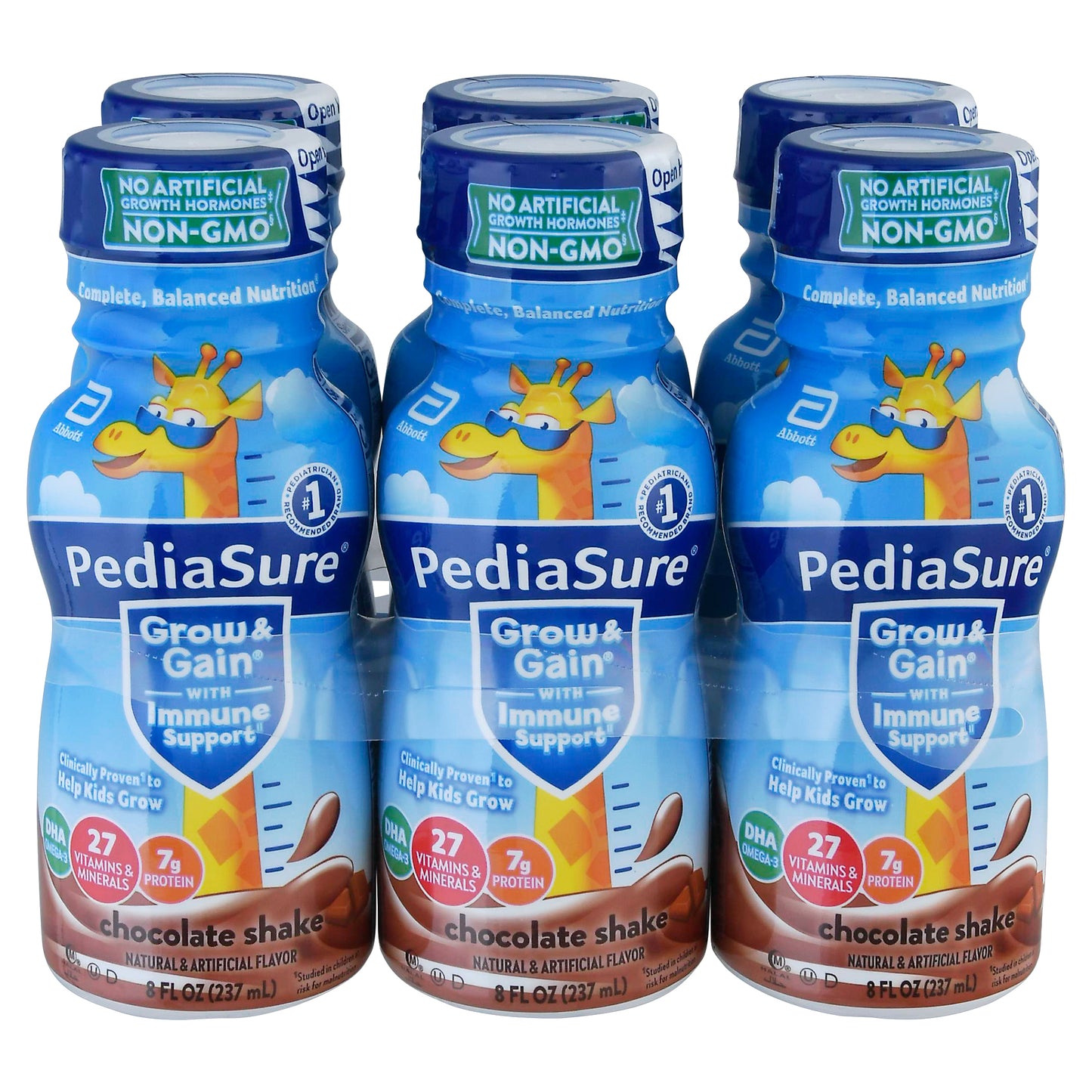 PediaSure Grow & Gain Chocolate Shake 6 - 8 fl oz Bottles