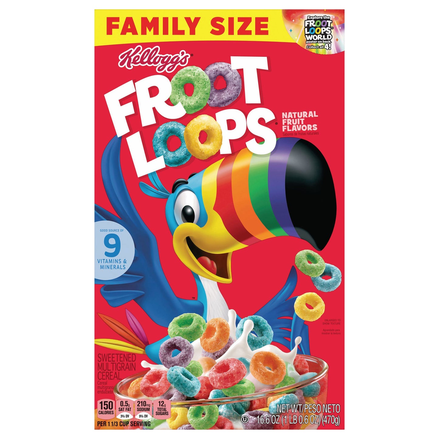 Kellogg's Froot Loops Breakfast Cereal Original, 16.6 oz