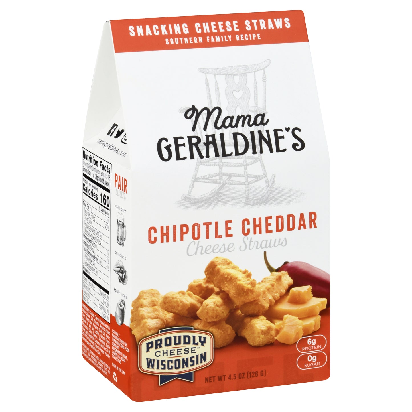 Mama Geraldines Chipotle Cheddar Cheese Straws 4.5 oz