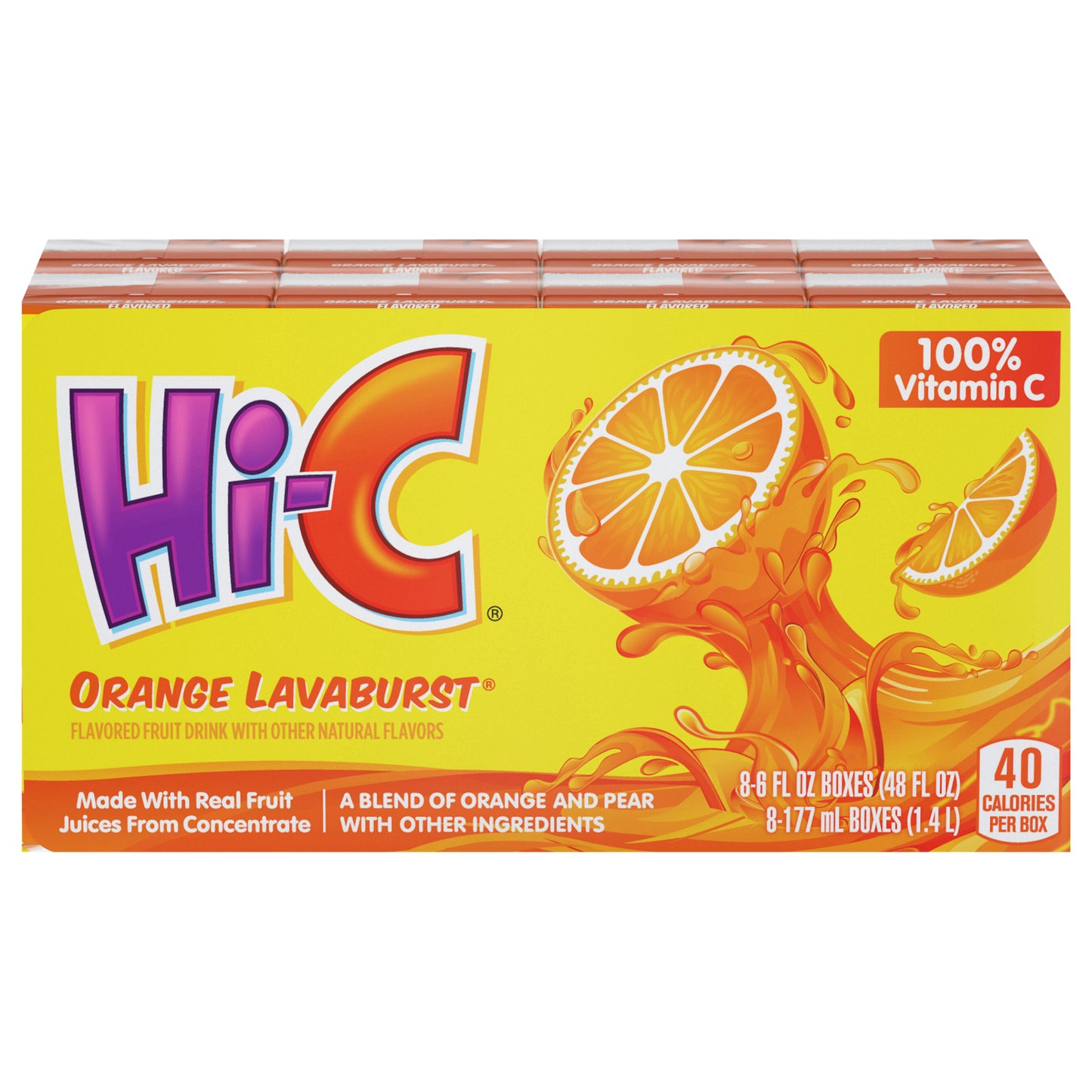 Hi-C Orange Lavaburst Cartons, 6 fl oz, 8 Pack