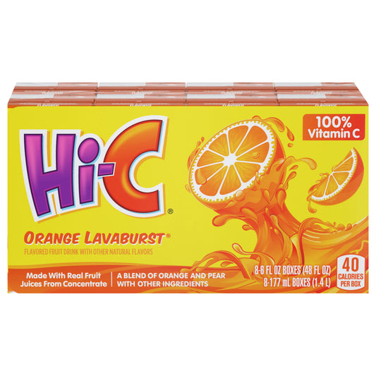 Hi-C Orange Lavaburst Cartons, 6 fl oz, 8 Pack