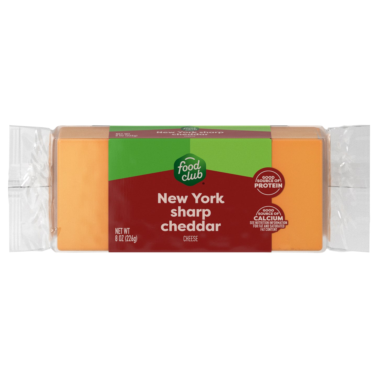 Food Club New York Sharp Cheddar Cheese 8 oz