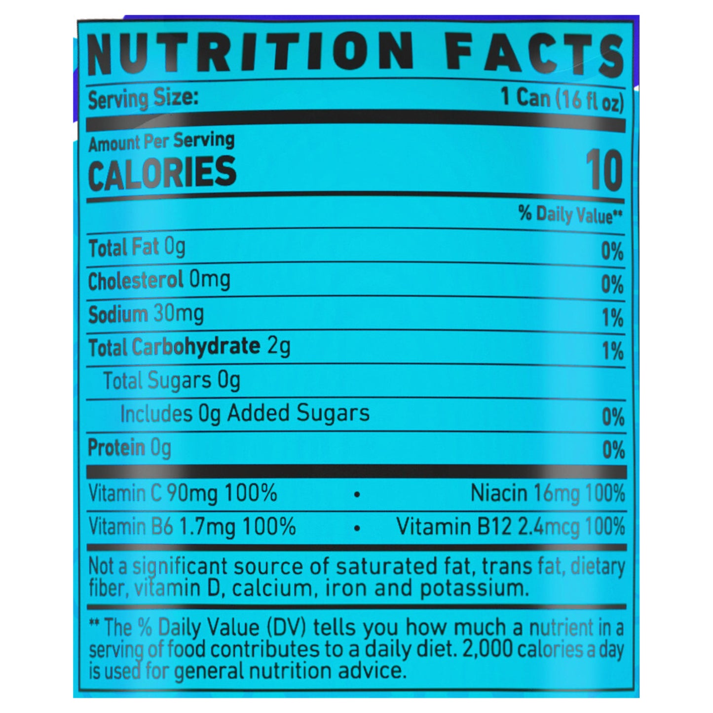 Ghost Zero Sugar Energy Drink, Blue Raspberry, 16 fl oz can
