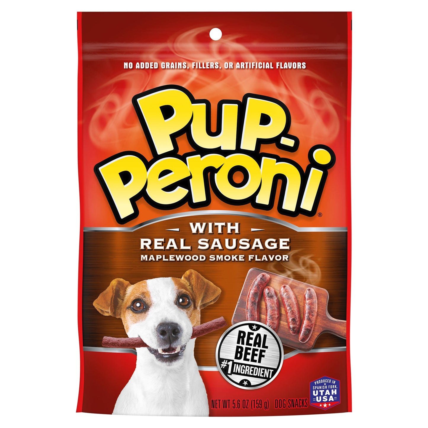 Pup-PeronI Dog Treats with Real Sausage, Maplewood Smoke Flavor, 5.6-Ounce Bag