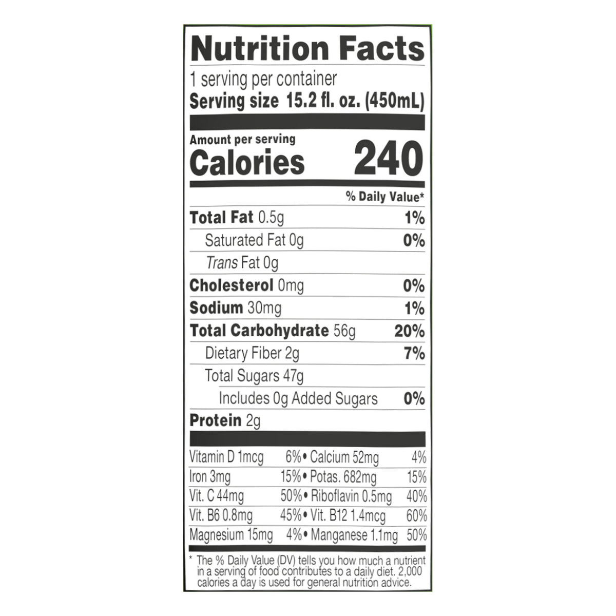 Bolthouse Farms Fruit Juice Smoothie, Green Goodness, 15.2 fl. oz. Bottle