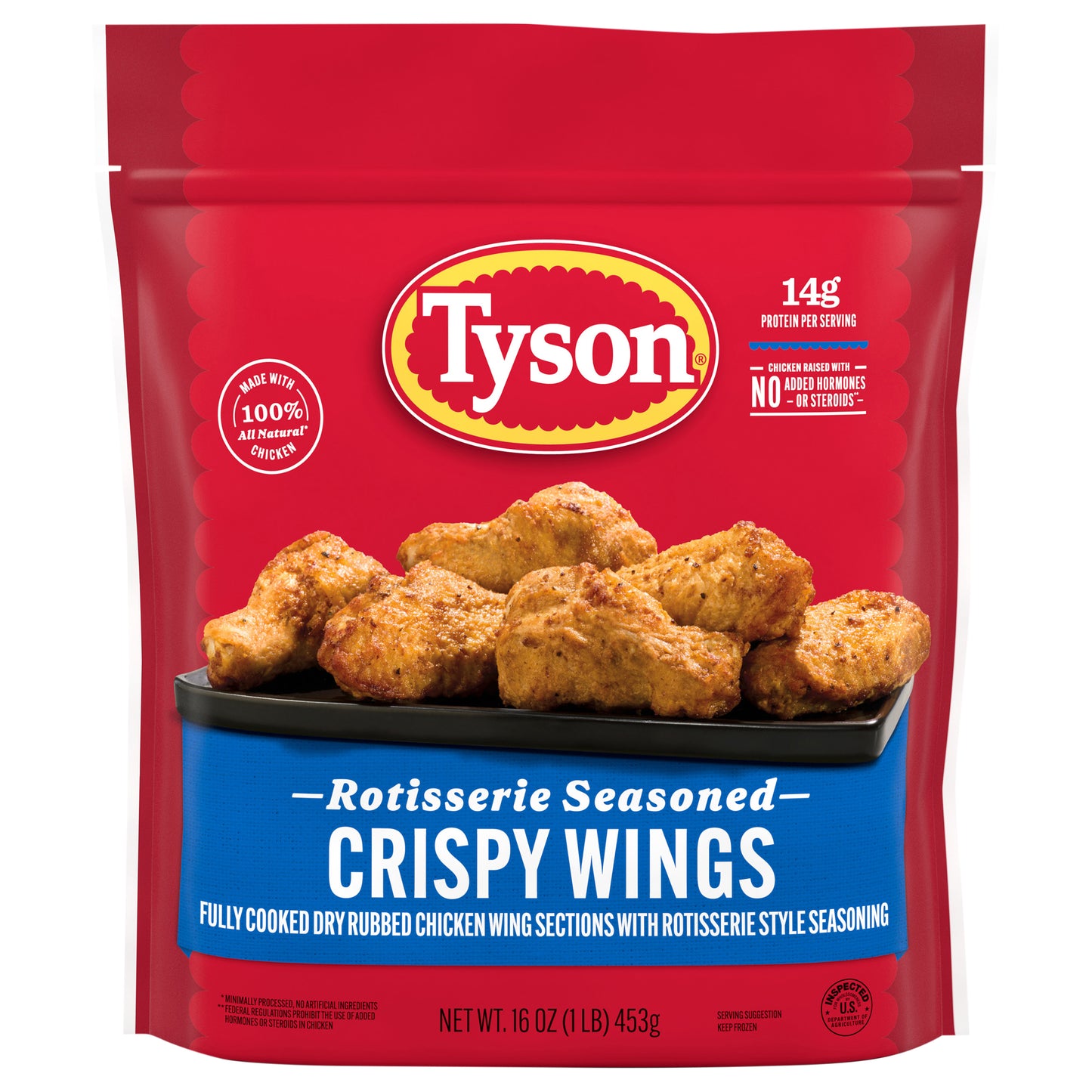 Tyson Frozen Rotisserie Seasoned Crispy Wings, 16 oz