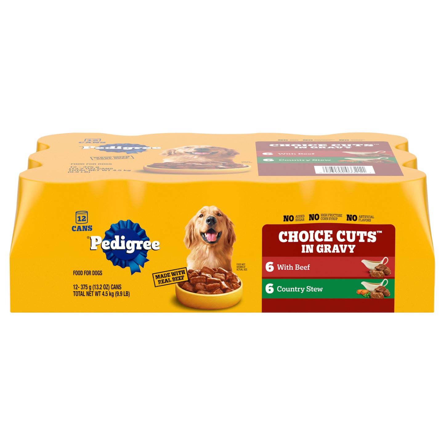 Pedigree Choice Cuts in Gravy with Beef/Country Stew Food for Dogs 12 - 375 g Cans