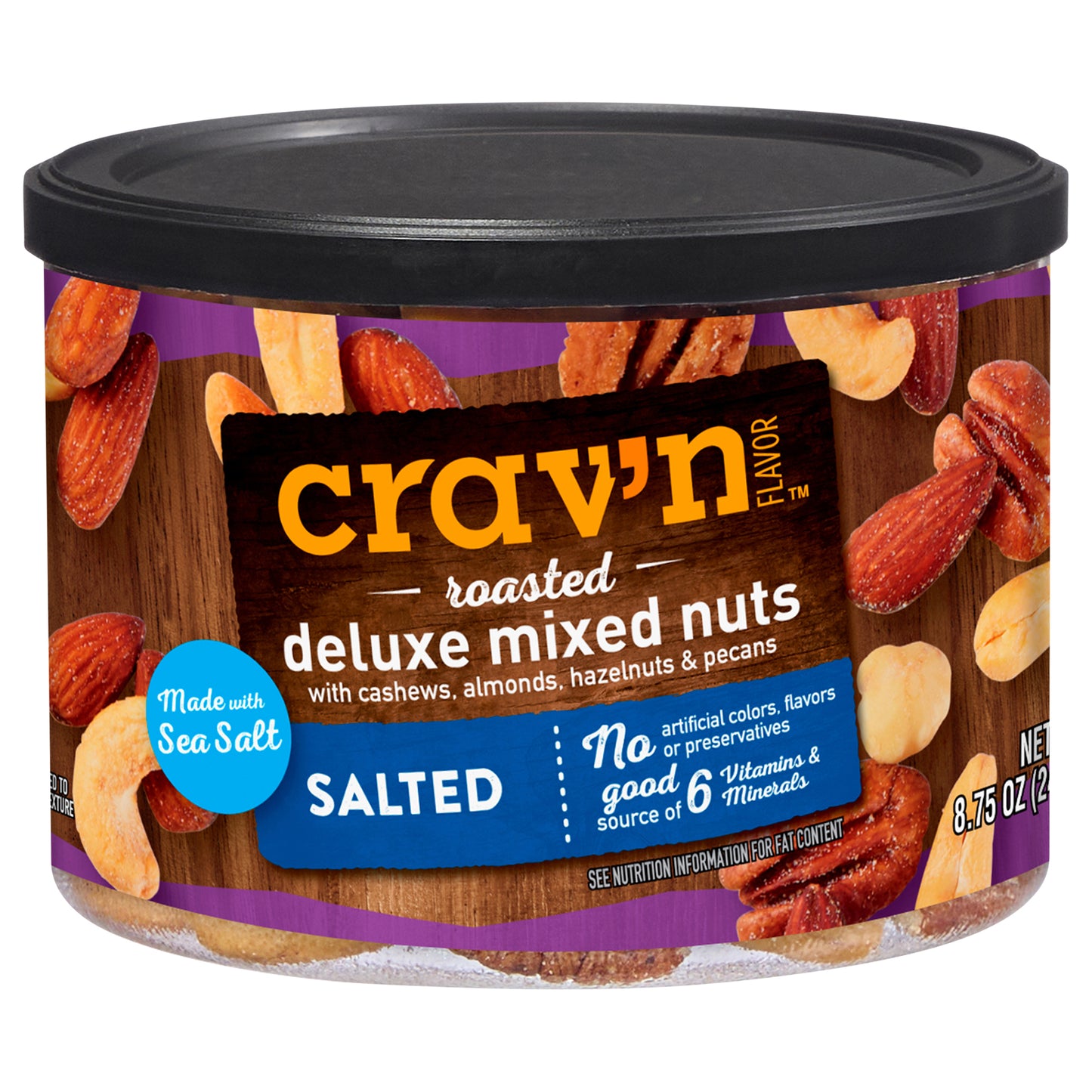 Crav'n Flavor Roasted Deluxe Salted Mixed Nuts 8.75 oz