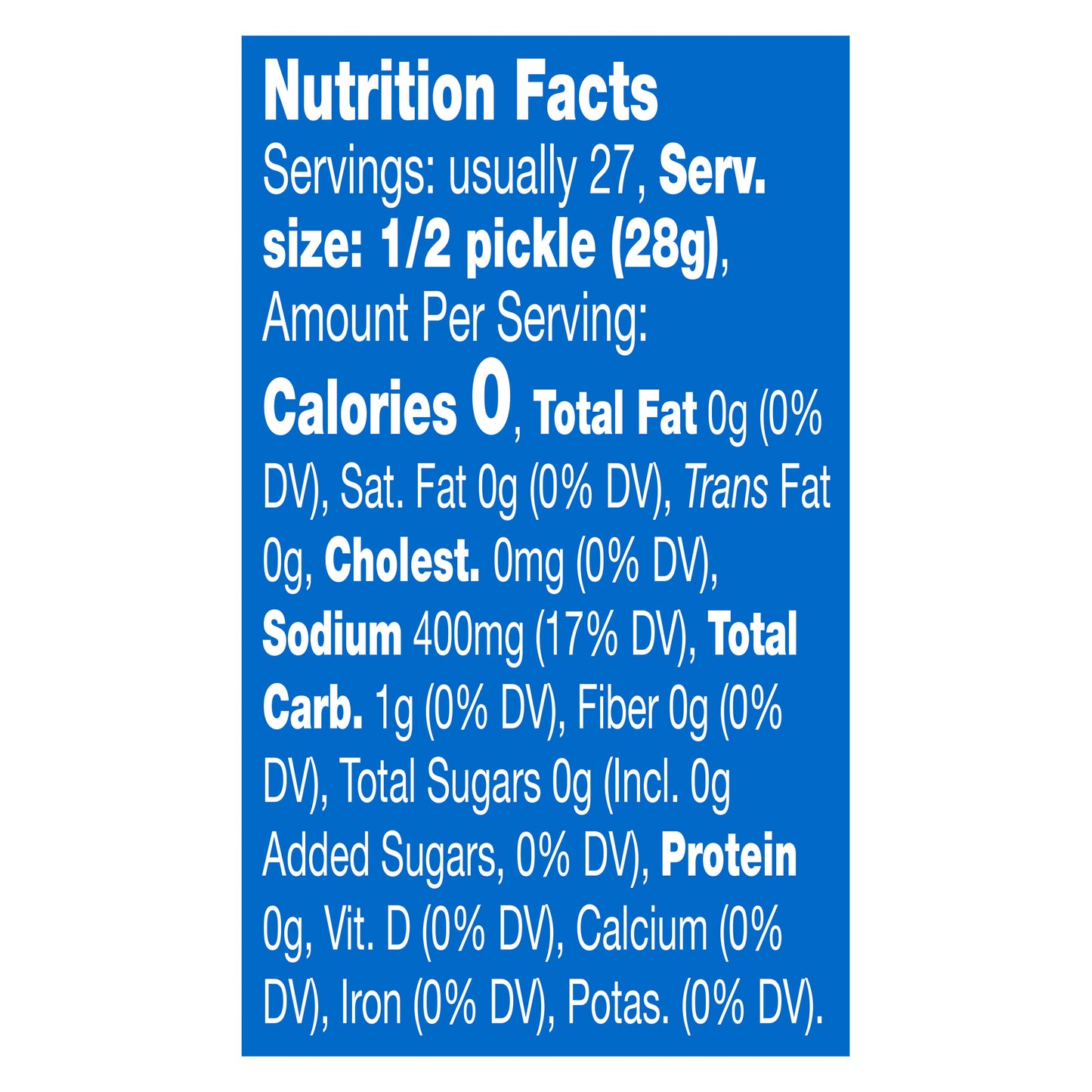 Vlasic Original Dill Whole Pickles, Keto Friendly, 46 FL OZ