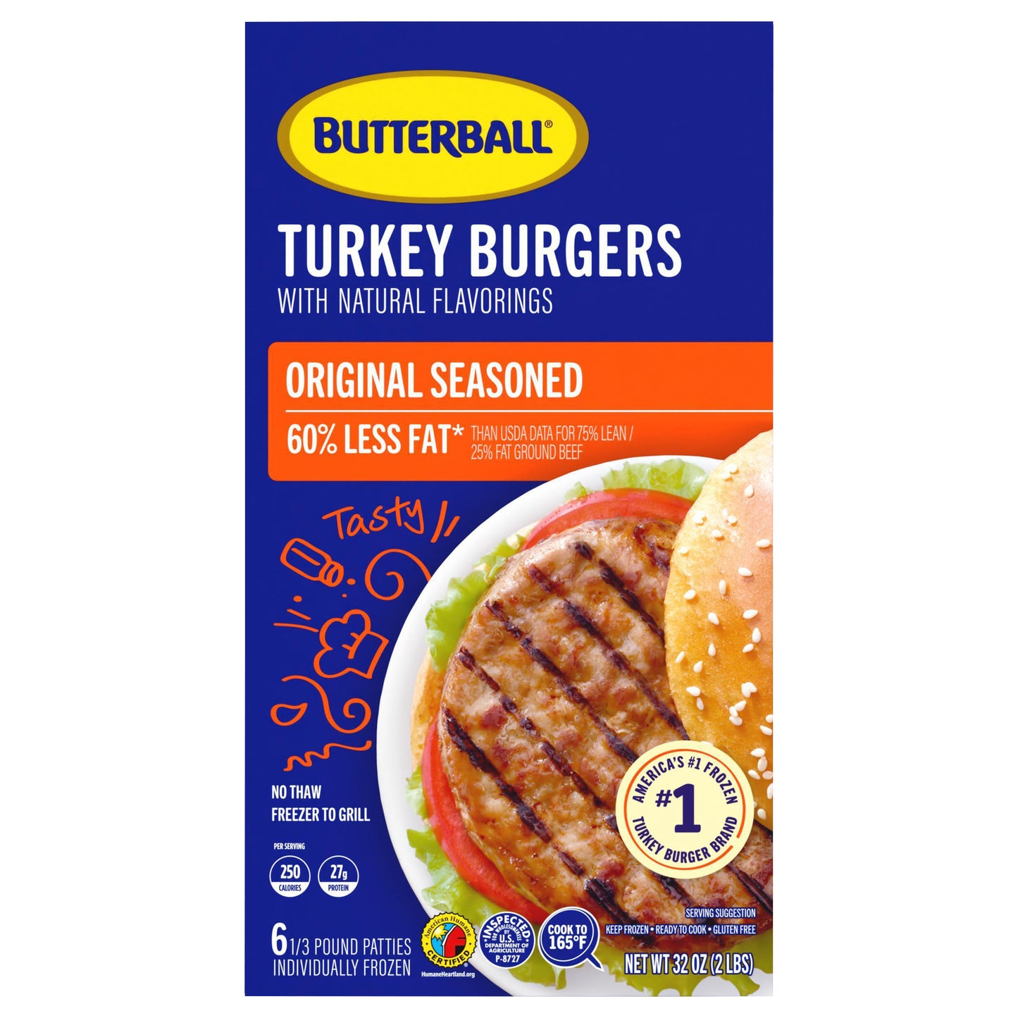 Butterball Original Seasoned Frozen Turkey Burgers