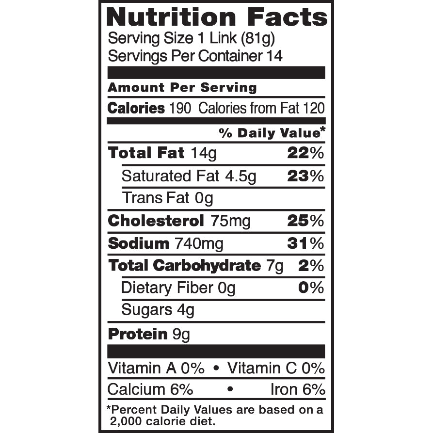 Bar-S® Cheddar Smoked Sausage 14 ct Pack