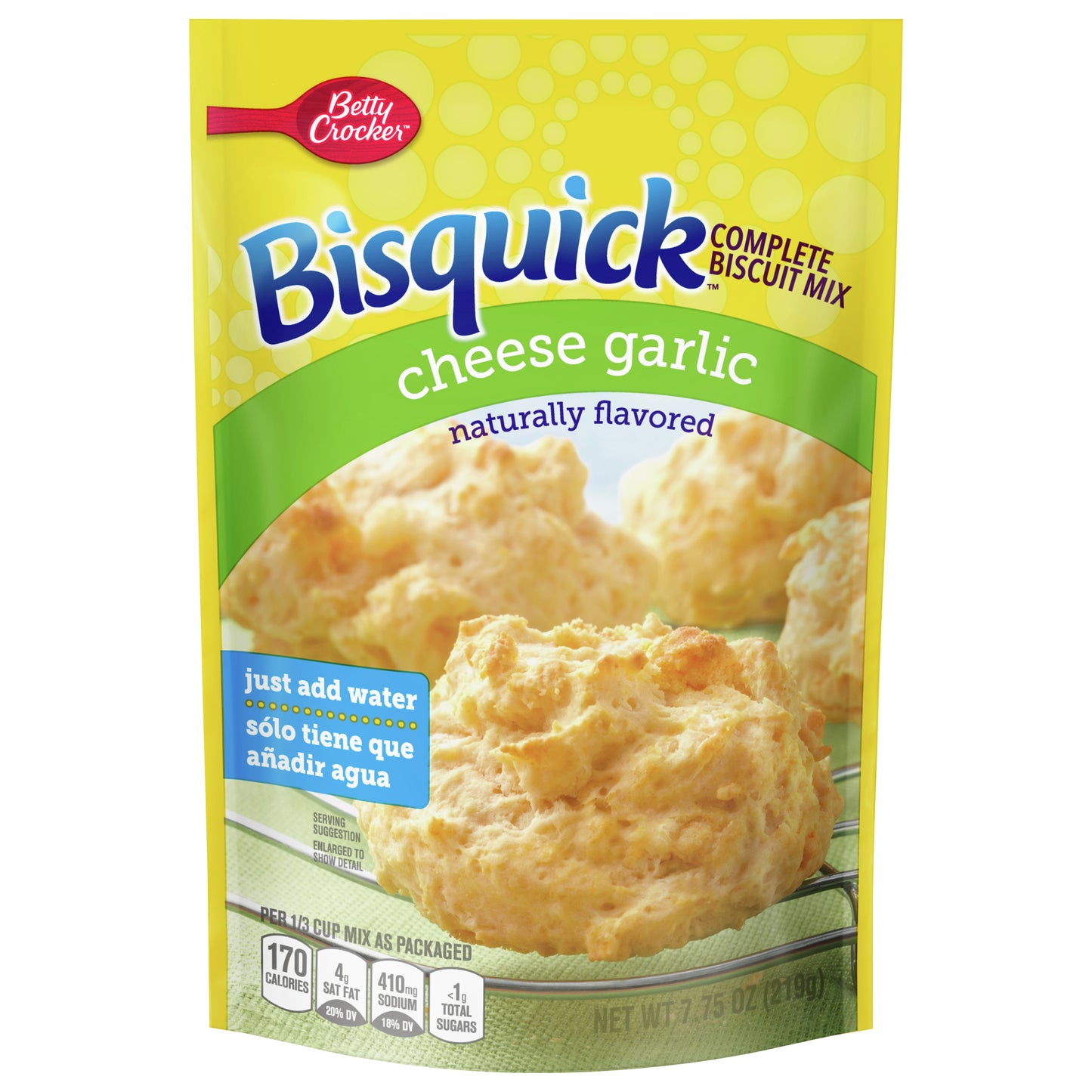 Betty Crocker Bisquick Complete Cheese Garlic Biscuit Mix, Just Add Water, 7.75 oz.