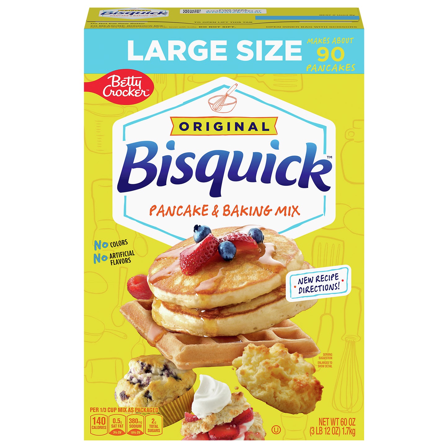 Betty Crocker Bisquick Original Pancake & Baking Mix, Large Size, 60 oz.