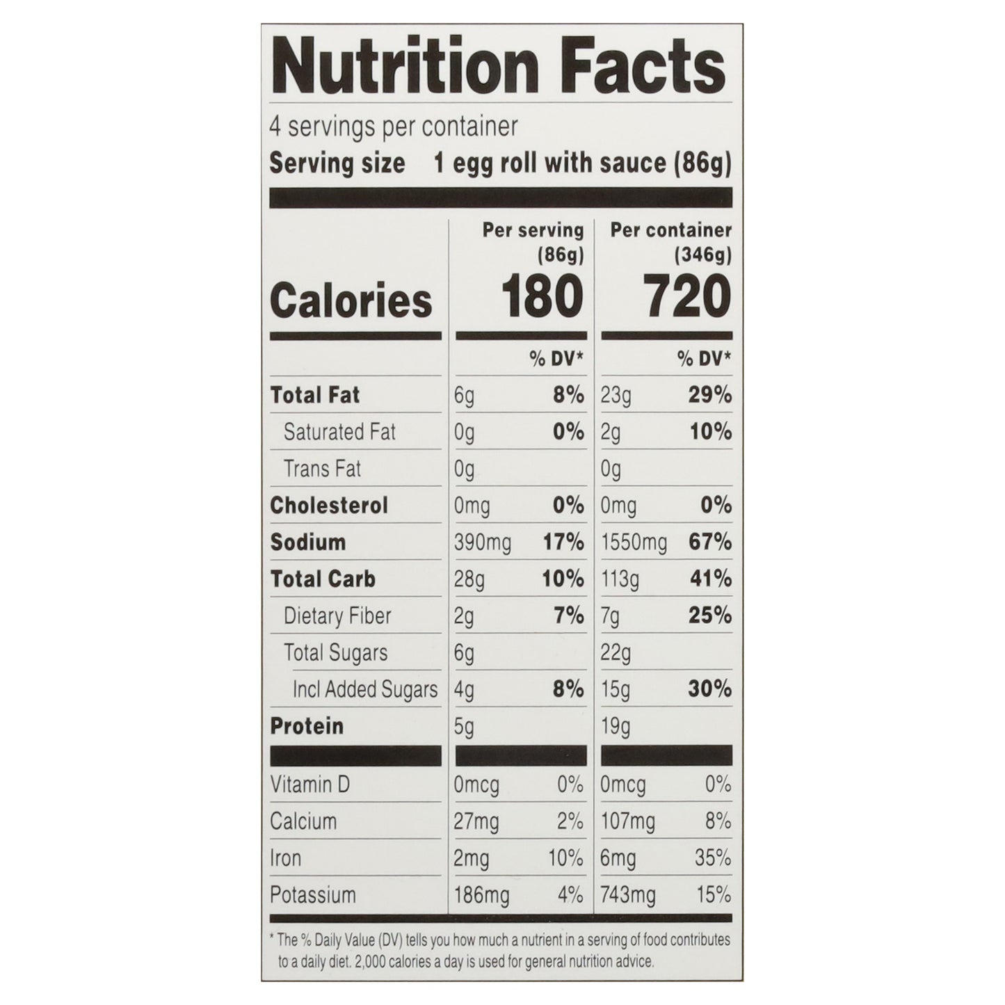 Crav'n Flavor Vegetable Egg Rolls 4 ea