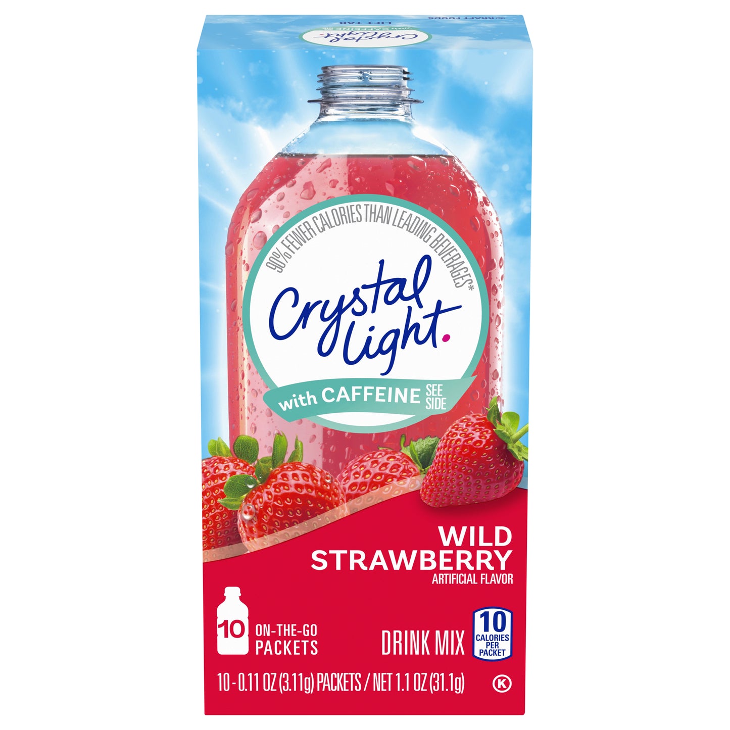 Crystal Light Sugar Free Wild Strawberry Powdered Drink Mix, 10 ct - 0.11 oz Packets