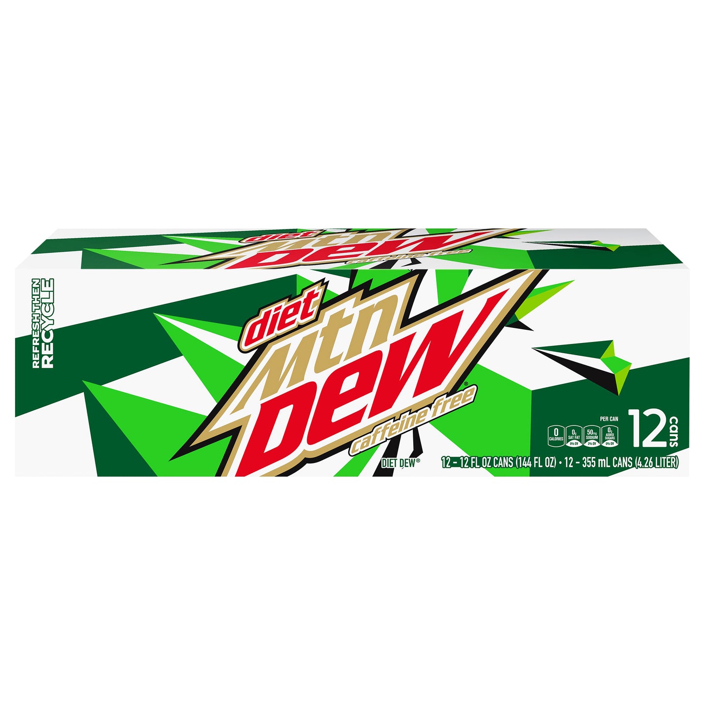 Diet Mtn Dew Caffeine Free Diet DEW 12 Fl Oz 12 Count Can