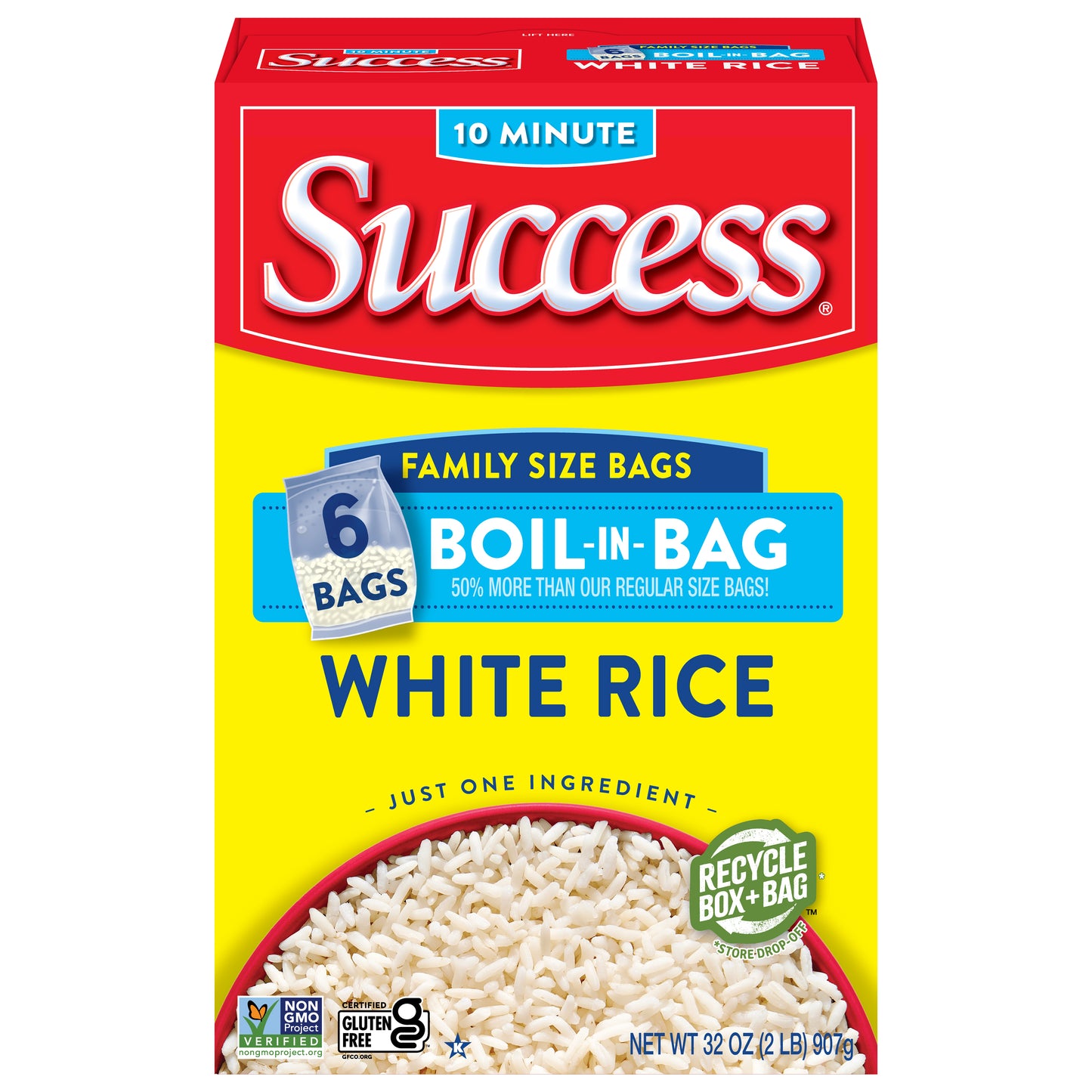 Success Boil-in-Bag White Rice Family Size 6 ea