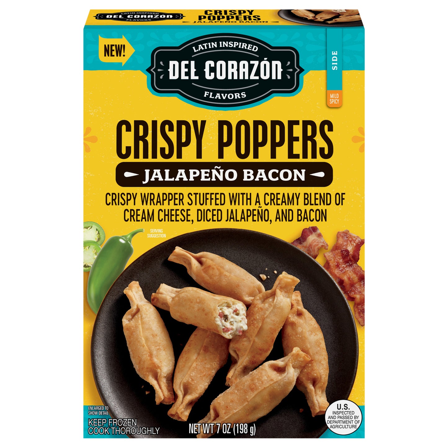 Del Corazón Crispy Poppers - Jalapeño Bacon, 7oz (Frozen)