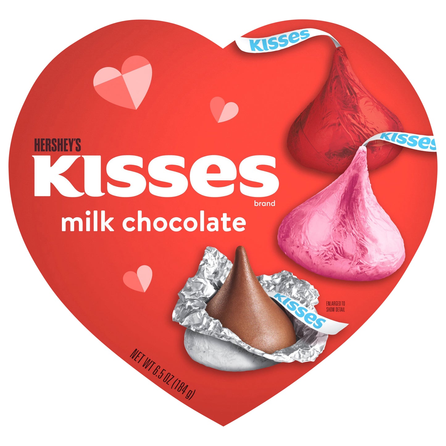 HERSHEY'S KISSES Milk Chocolate, Valentine's Candy Gift Box, 6.5 oz