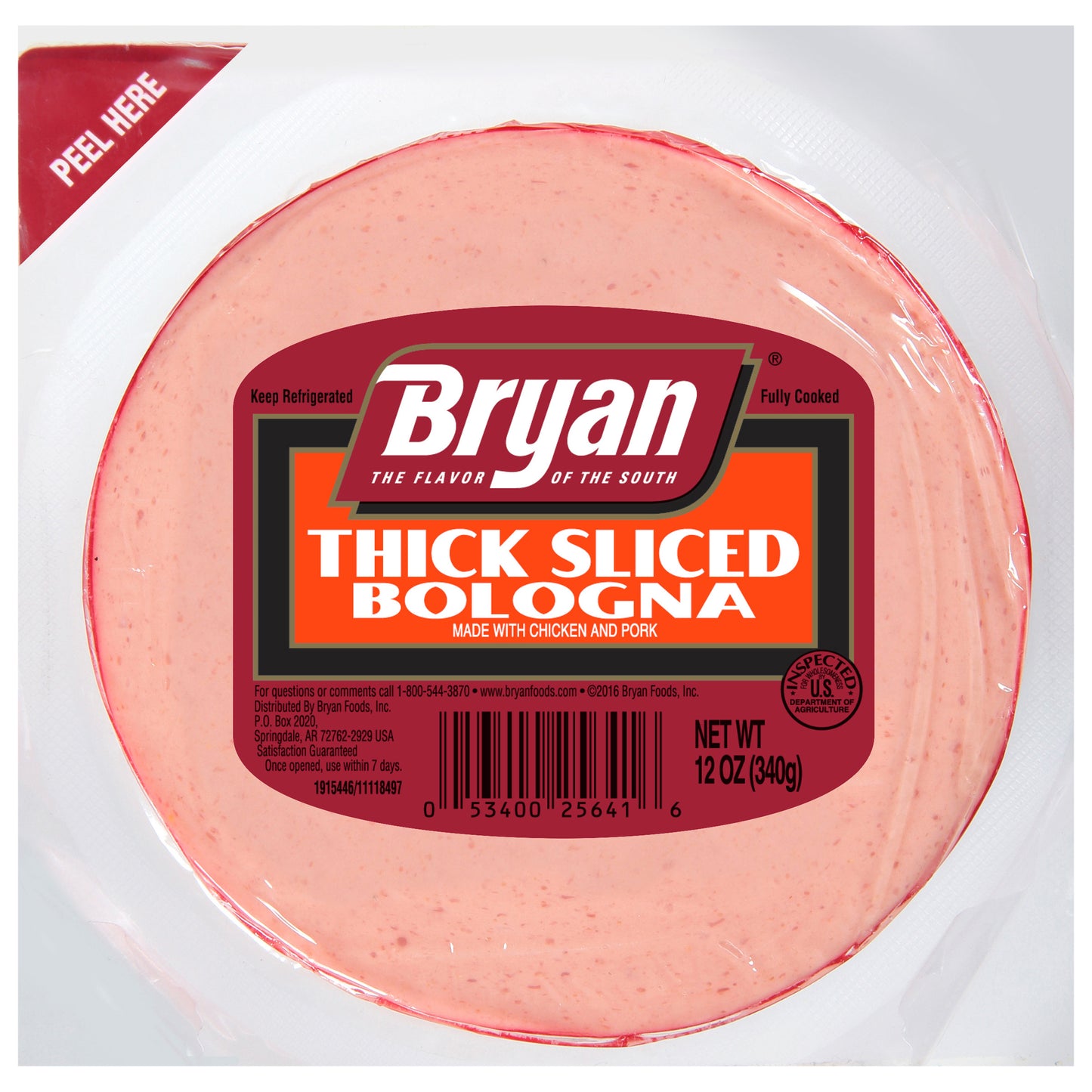 Bryan® Thick Sliced Bologna Deli Lunch Meat, 12 oz