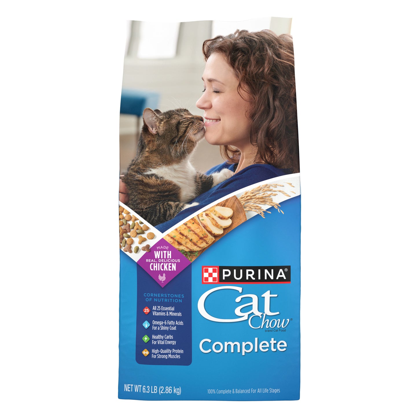 Purina Cat Chow High Protein Dry Cat Food, Complete - 6.3 lb. Bag
