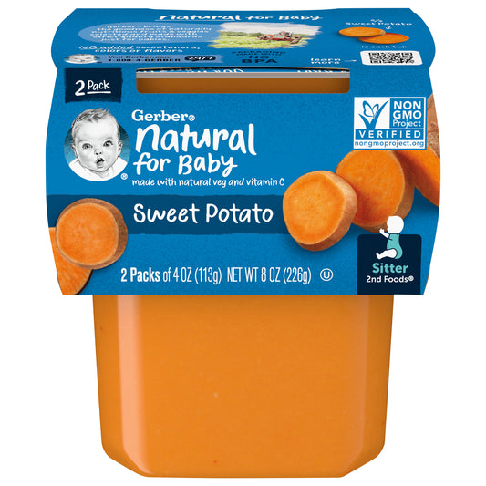 Gerber 2nd Foods Sweet Potato Baby Food, 4 oz. Tubs, 2 Count