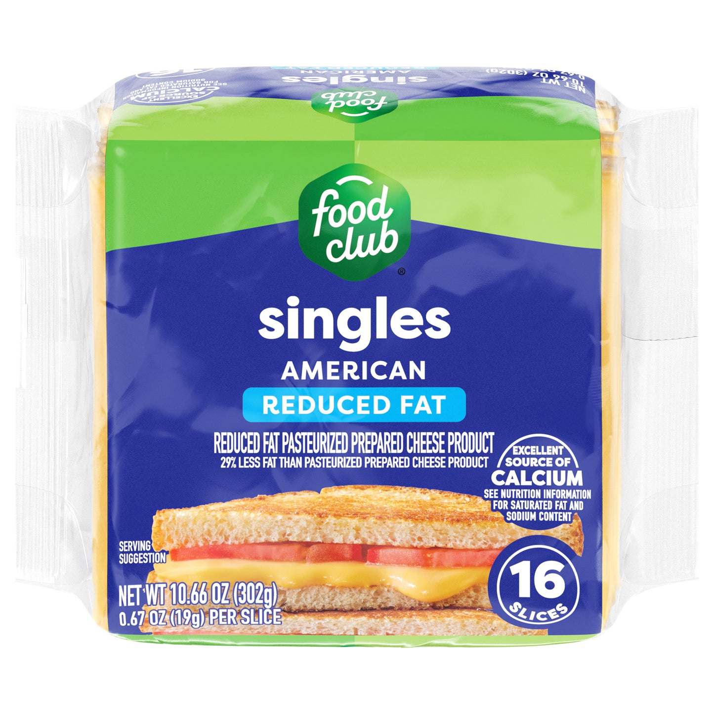 Food Club Reduced Fat Singles American Cheese 16 ea