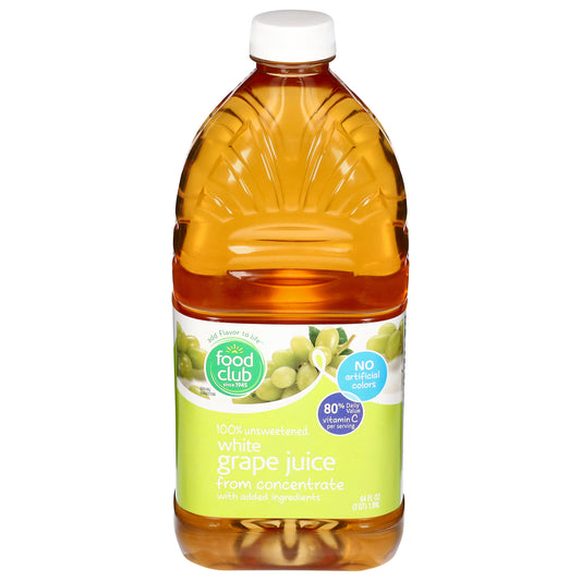 Food Club 100% Unsweetened White Grape Juice 64 fl oz