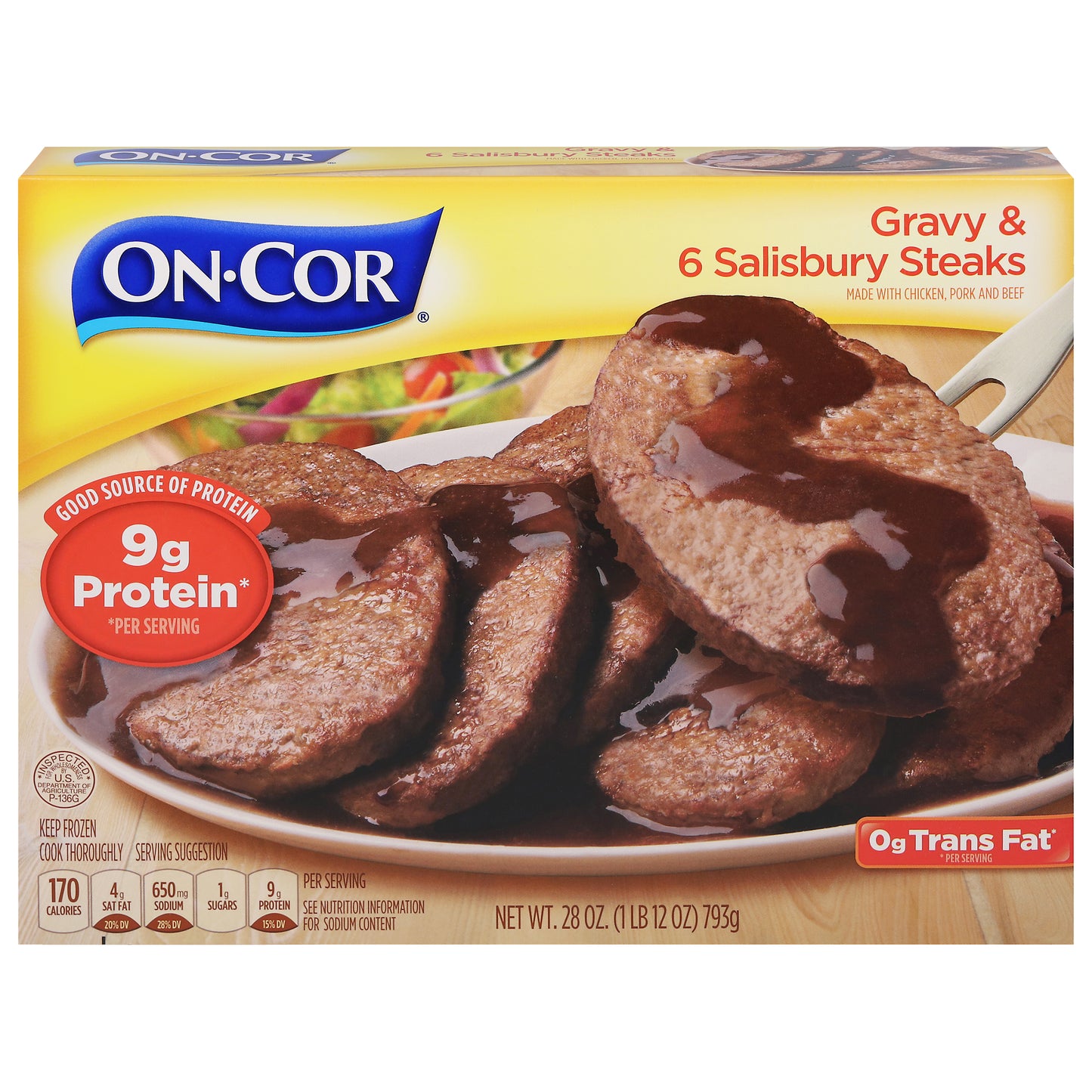 On-Cor Gravy & 6 Salisbury Steaks Gravy & Salisbury Steaks 6 ea