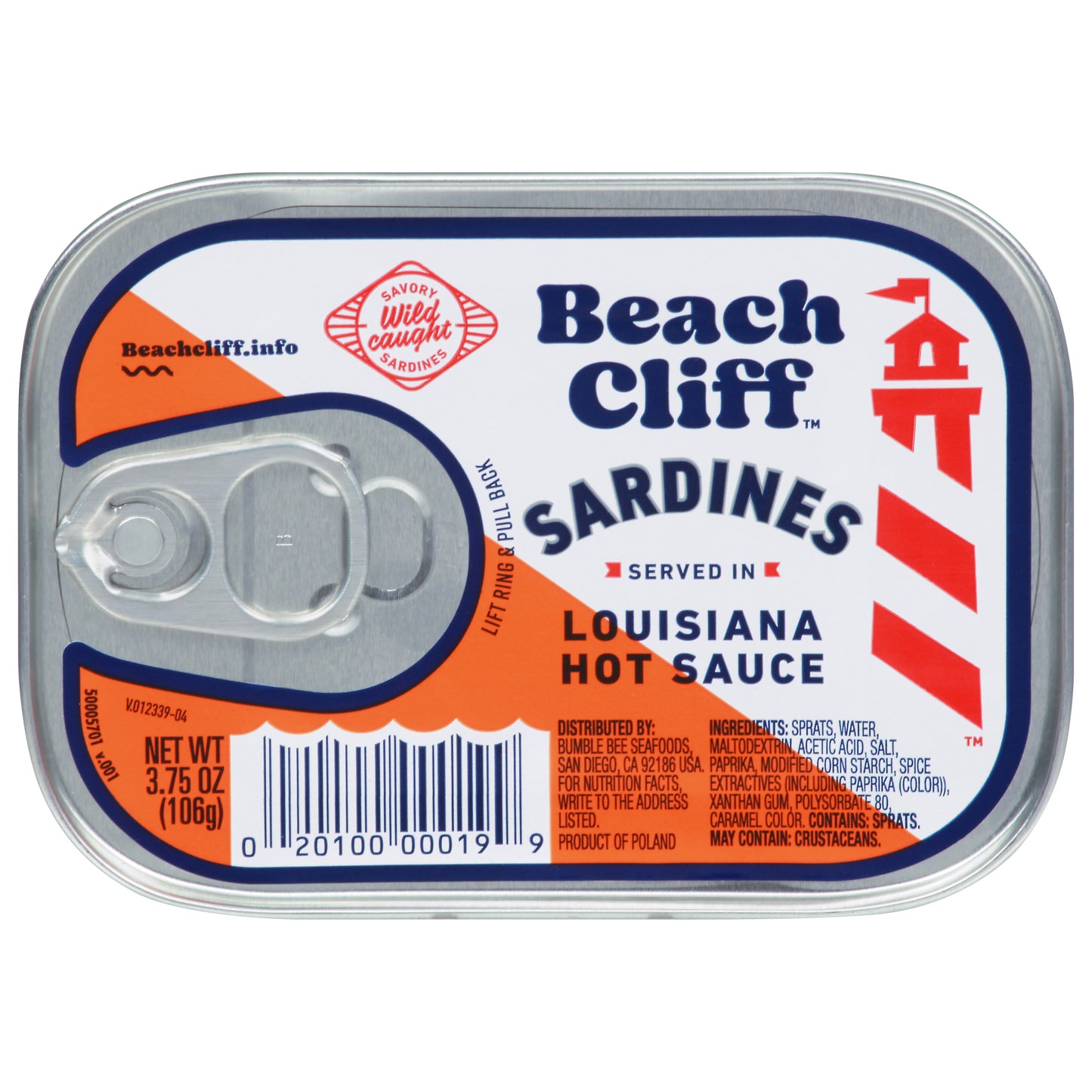 Beach Cliff Louisiana Hot Sauce Sardines 3.75 oz