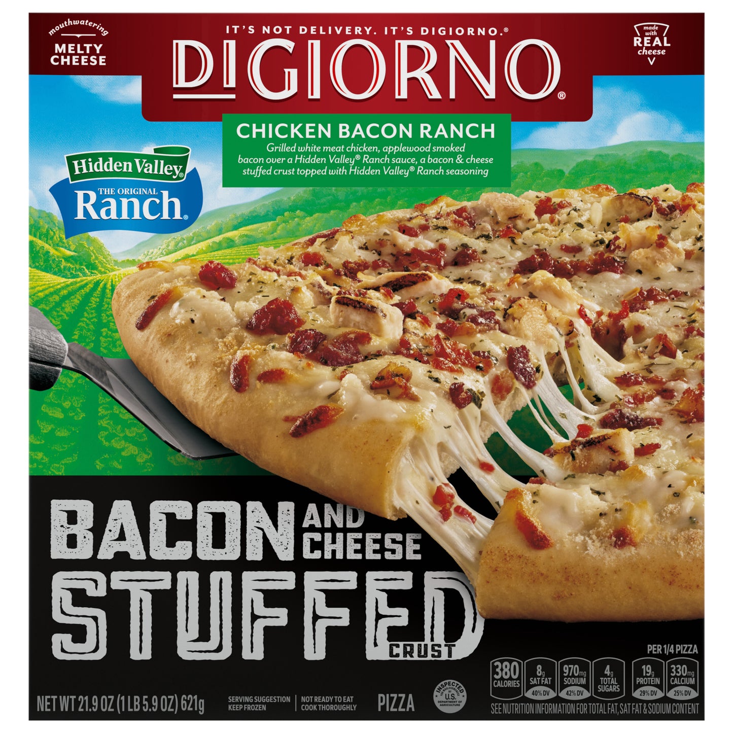 DiGiorno Chicken Bacon Ranch Pizza, Hidden Valley Ranch, Stuffed Crust Pizza, (Frozen)