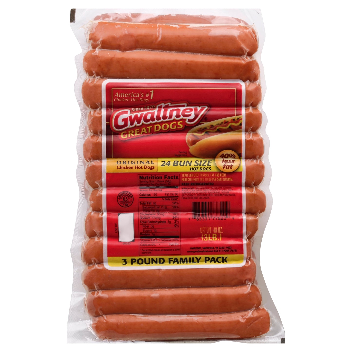 Gwaltney Hot Dogs 24 ea