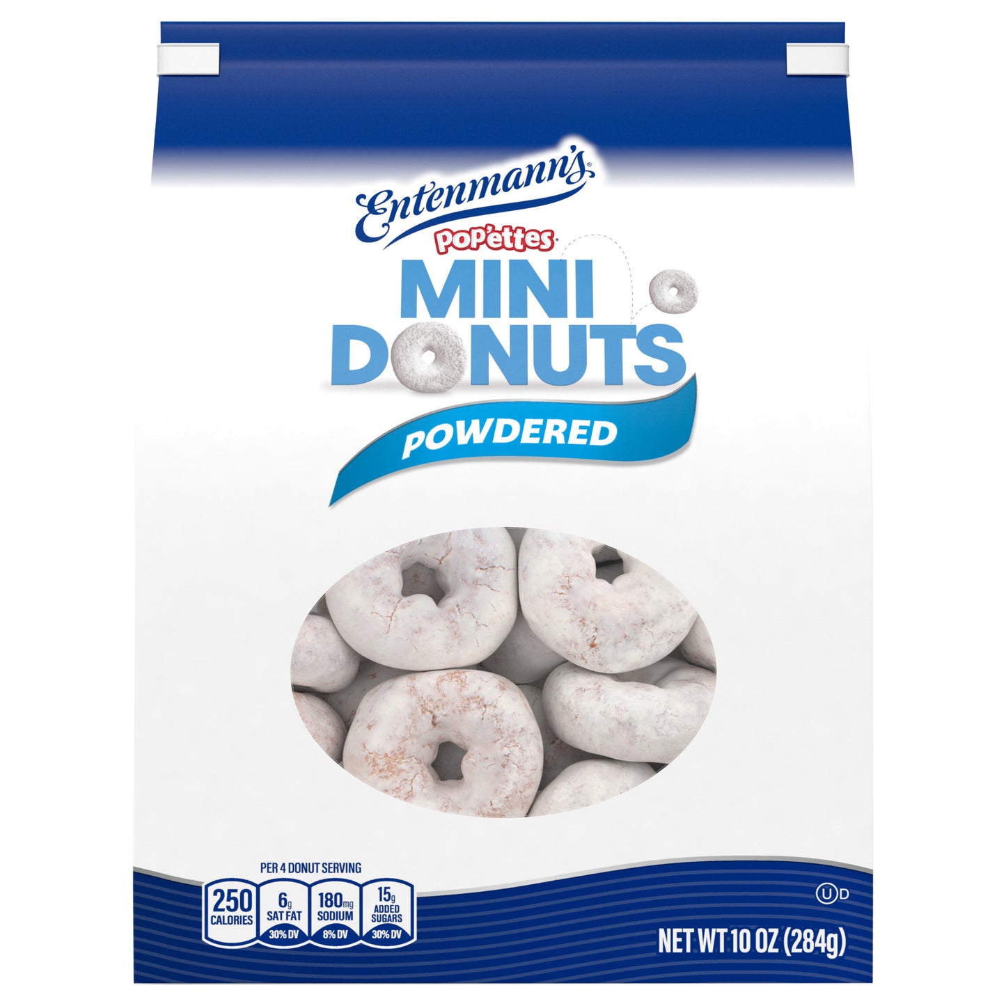 Entenmann's Pop'ettes Powdered Mini Donuts, 10 oz