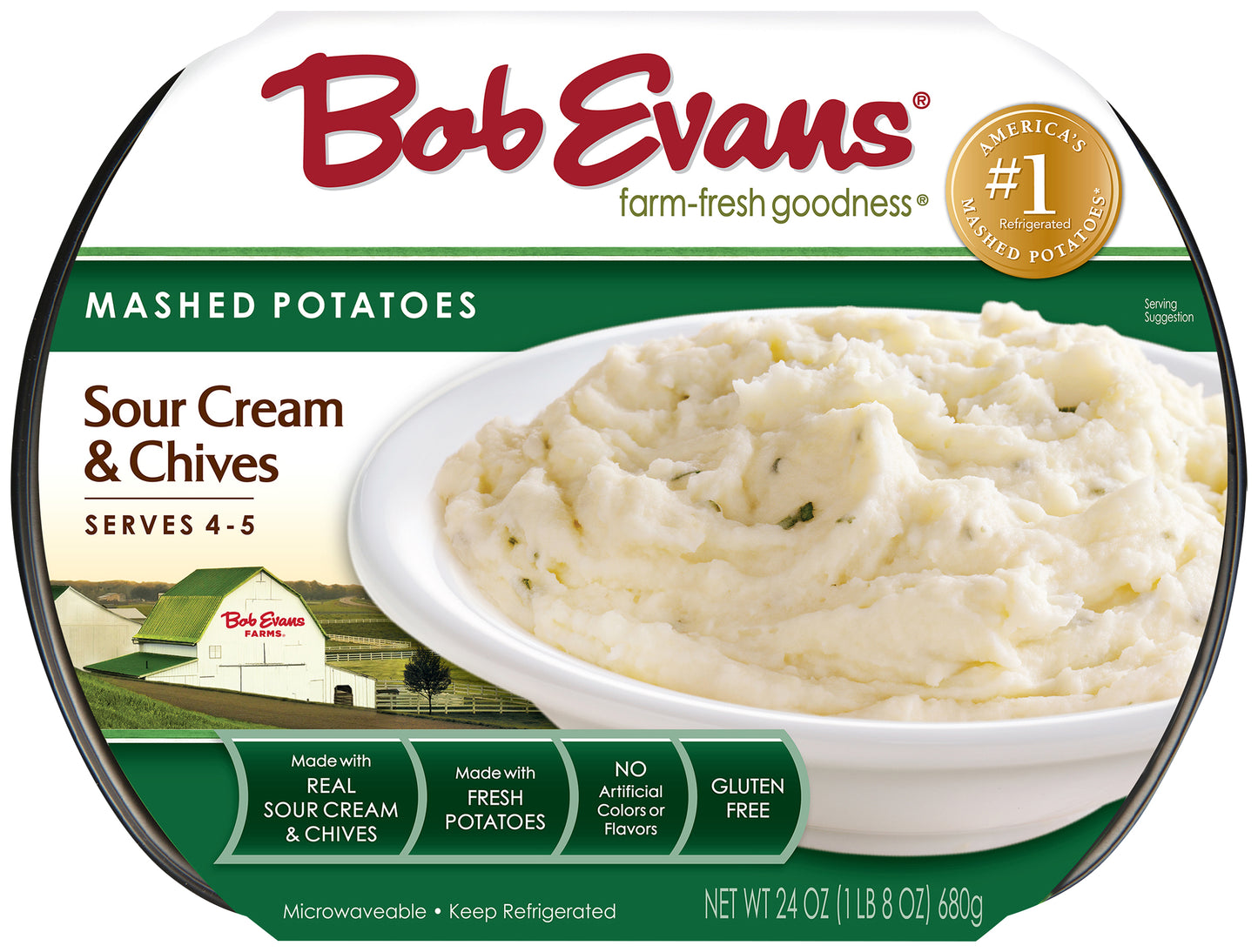 Bob Evans® Sour Cream & Chives Mashed Potatoes 24 oz. Sleeve
